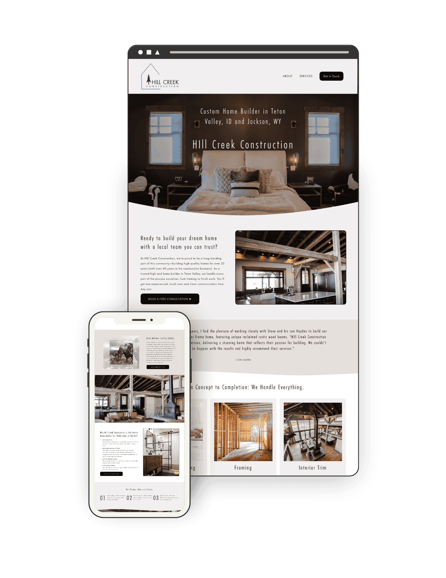 Website for a home builder.