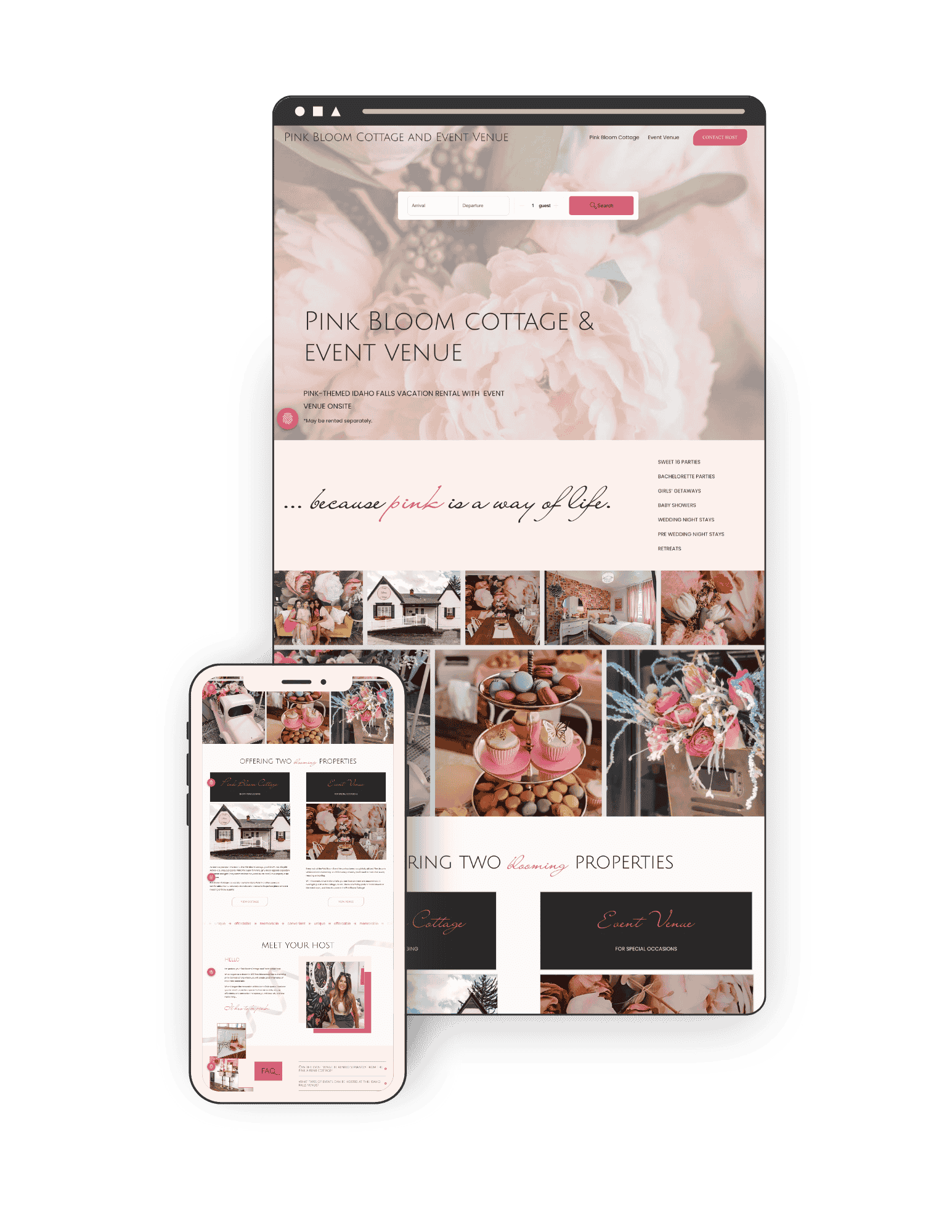 Website for a rental property.