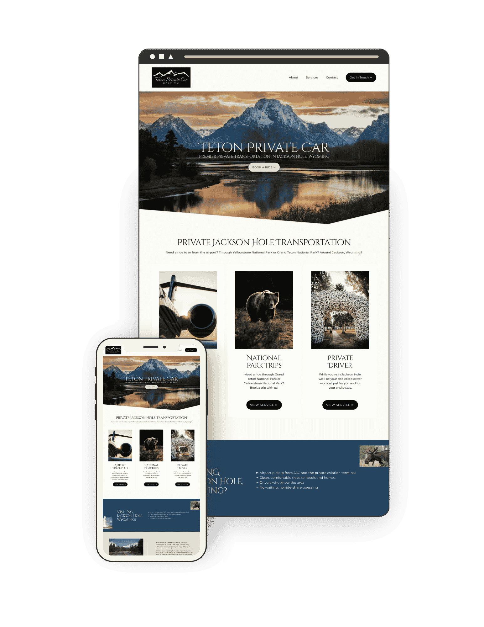 Teton Private Car — Website for Luxury Private Transportation Provider