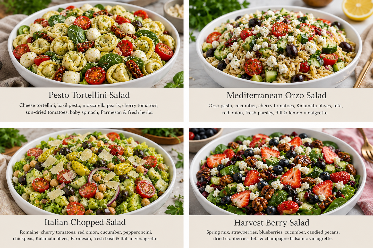 Fresh Salads (serves 10-12)