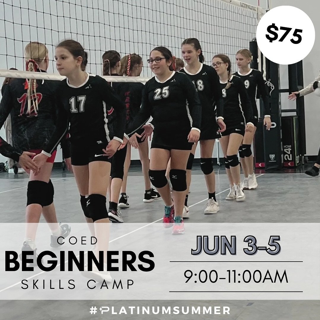 #PlatinumSummer brings you the best skills camp for beginners! Register your athlete to learn and practice the fundamentals of volleyball and prep for upcoming school and club season tryouts. 

Coaches are trained in motor learning and are focused on