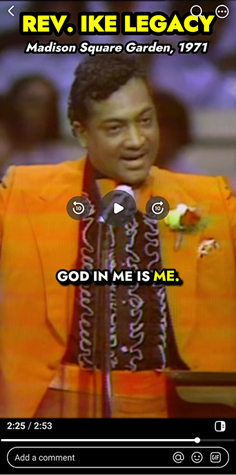 Rev. Ike in a Madison Square Garden Short