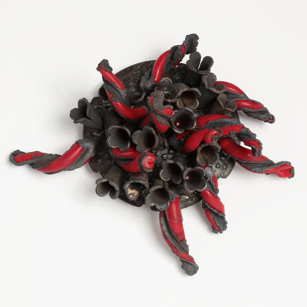 Deb Lozier's Red and Black Obsession Brooch