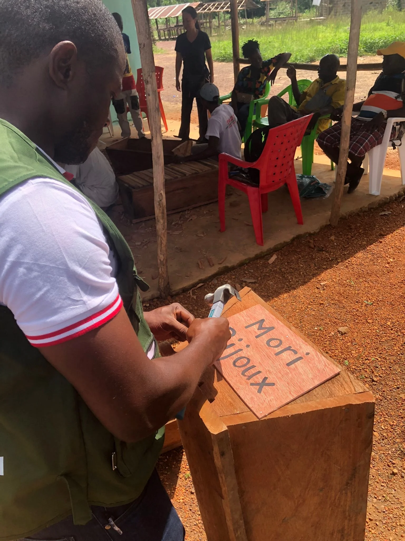 Beehives carry DFP supporters name.