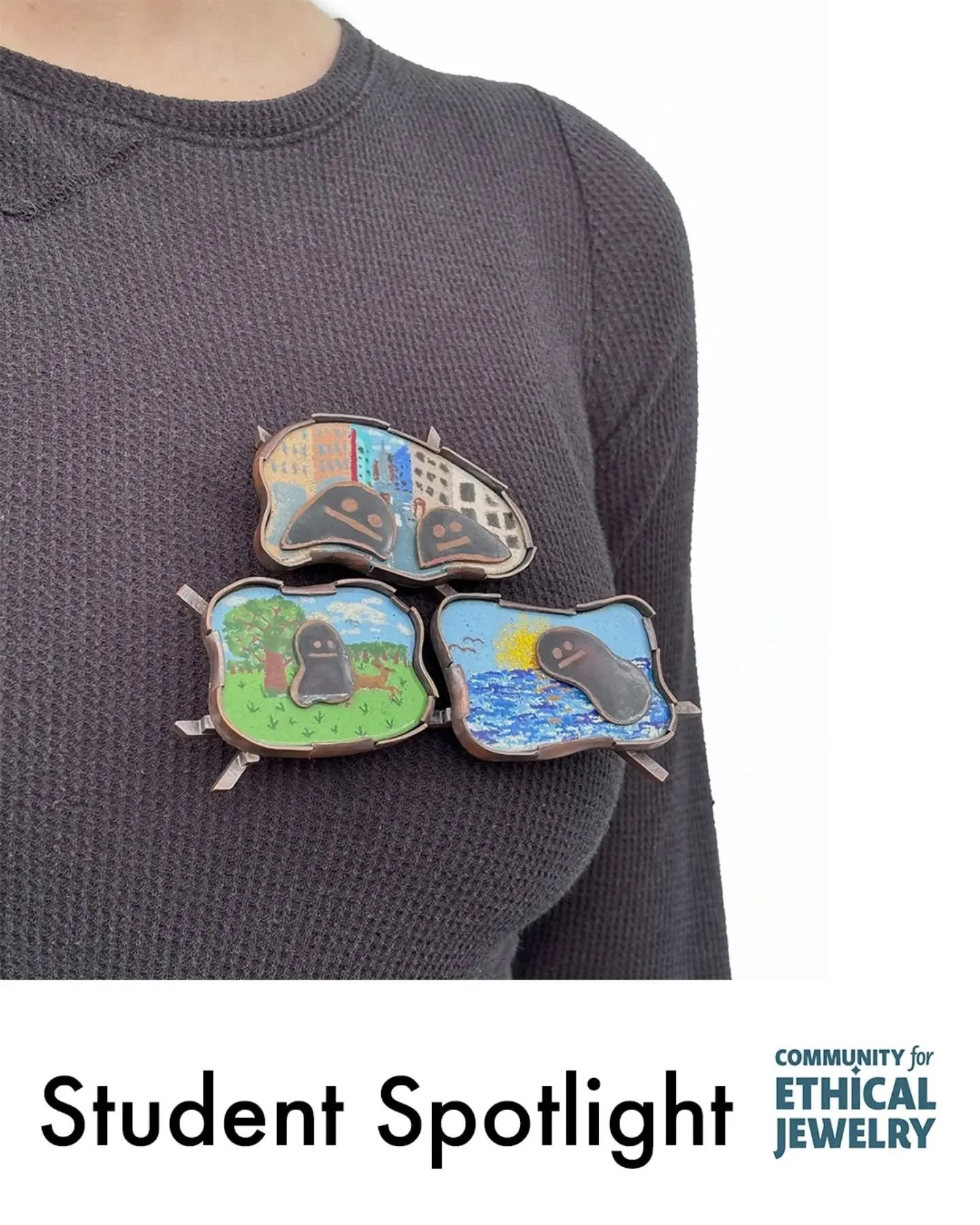 💡CEJ STUDENT SPOTLIGHT 2026💡Join us in welcoming our Community for Ethical Jewelry's NEW Student Members from 2026! 

📸Featured Image:

Felix Garcia
State University of New York at New Paltz
New Paltz, New York, USA

Pollution World Tour
Brooch
Vi