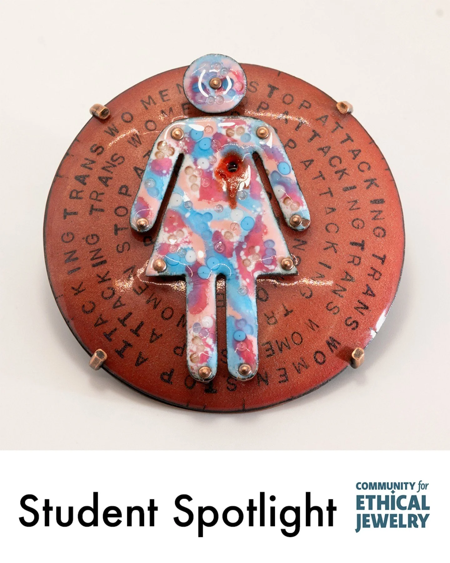 💡CEJ STUDENT SPOTLIGHT 2026💡Join us in welcoming our Community for Ethical Jewelry's NEW Student Members from 2026! 

📸Featured Image:

El Brown
Virginia Commonwealth University
Richmond, Virginia, USA

How Many Have Been Murdered
Brooch
Copper, b