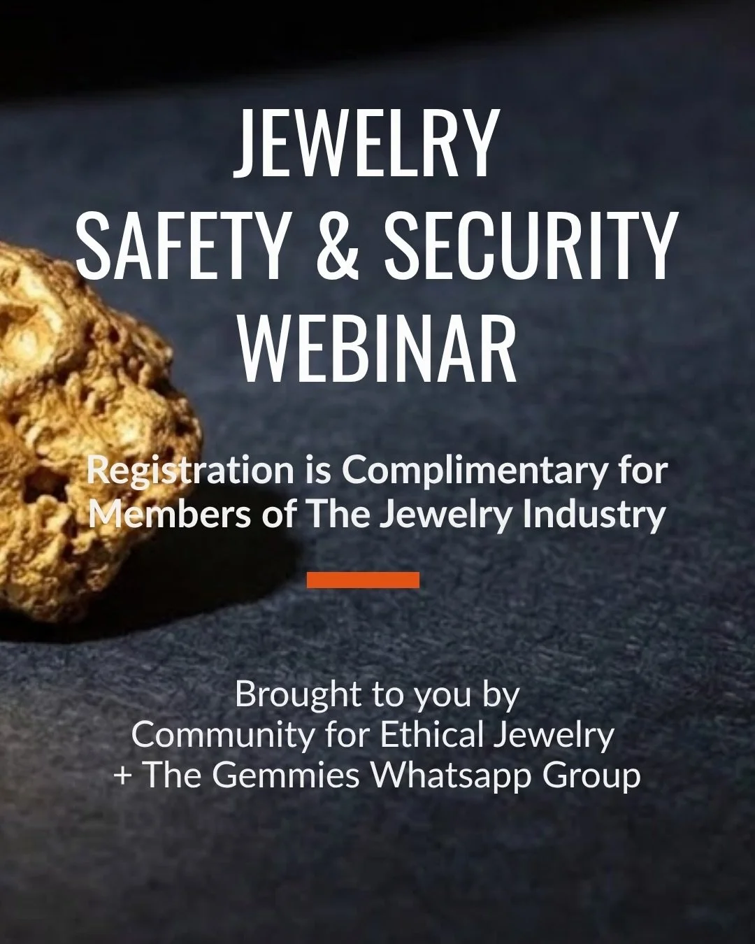 A reminder to register to our Safety and Security conversation tomorrow 

Community for Ethical Jewelry invites you to a complimentary, highly important webinar on jewelry industry security, hosted in partnership with the Jewelers&rsquo; Security All