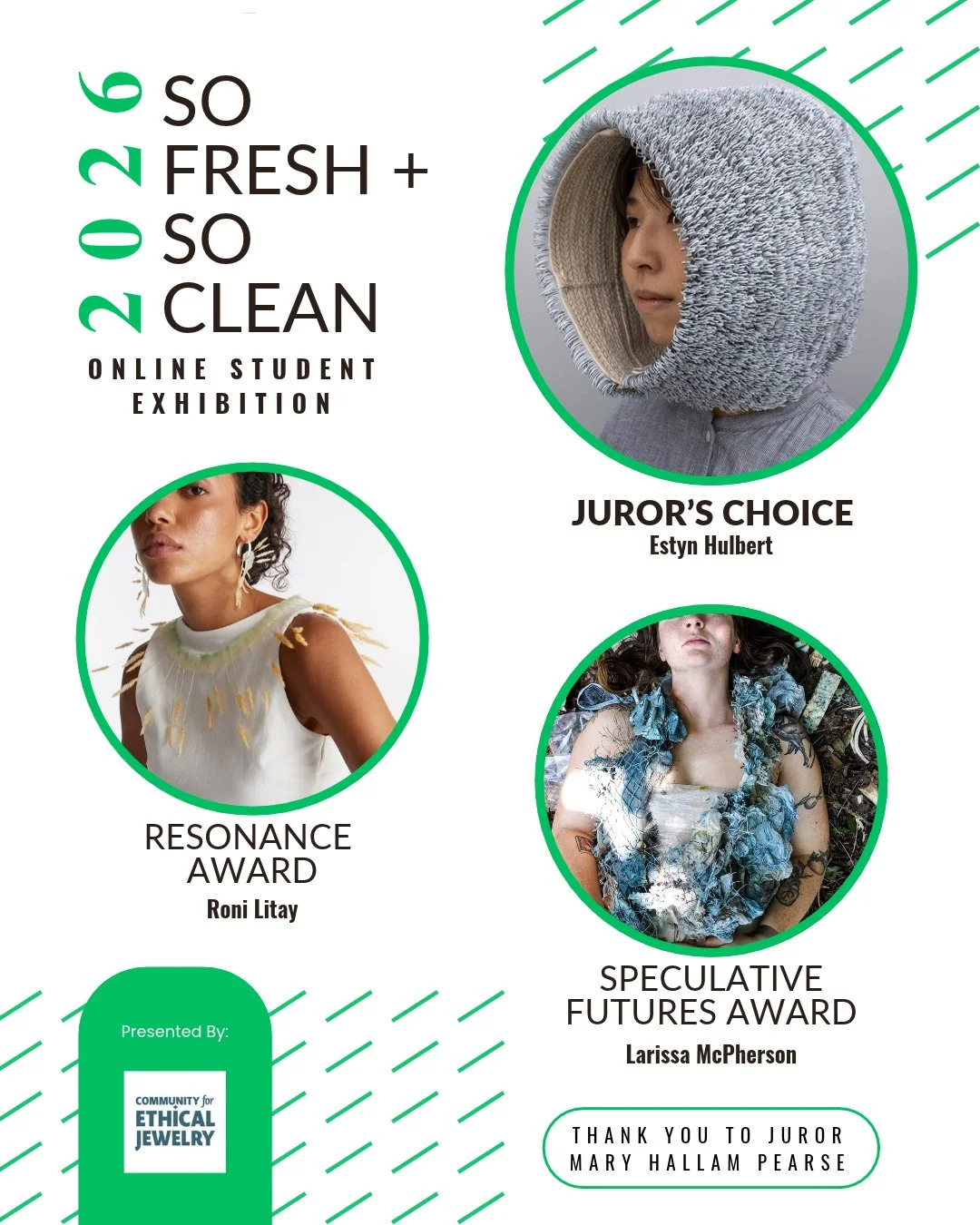 &ldquo;So Fresh + So Clean 2026&rdquo;

What if jewelry could help us imagine a different future?

So Fresh + So Clean 2026 brings together student jewelers, metalsmiths, and interdisciplinary makers thinking through climate, consumption, the body, p