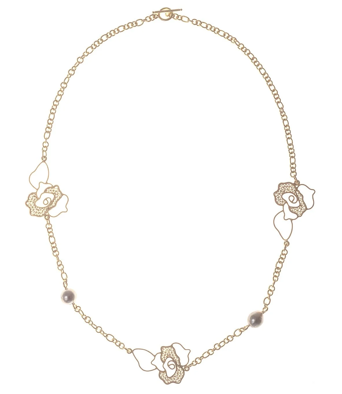 18kt yellow gold Maui Kamoka pearl chain.