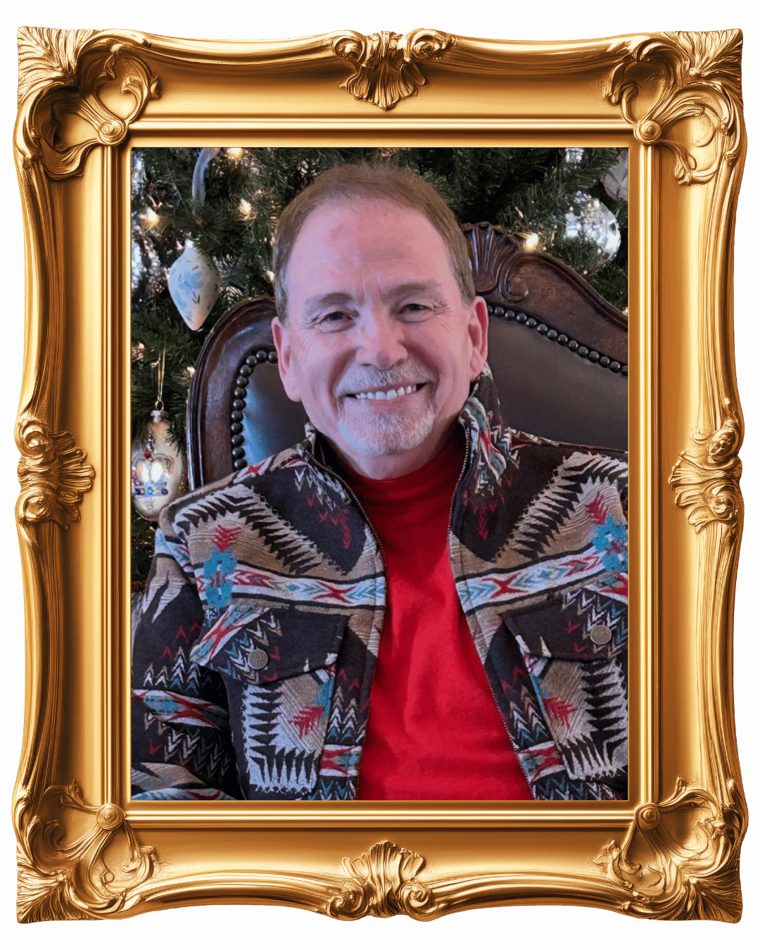 Portrait of Dr. Ray Vinson in an ornate gold frame.