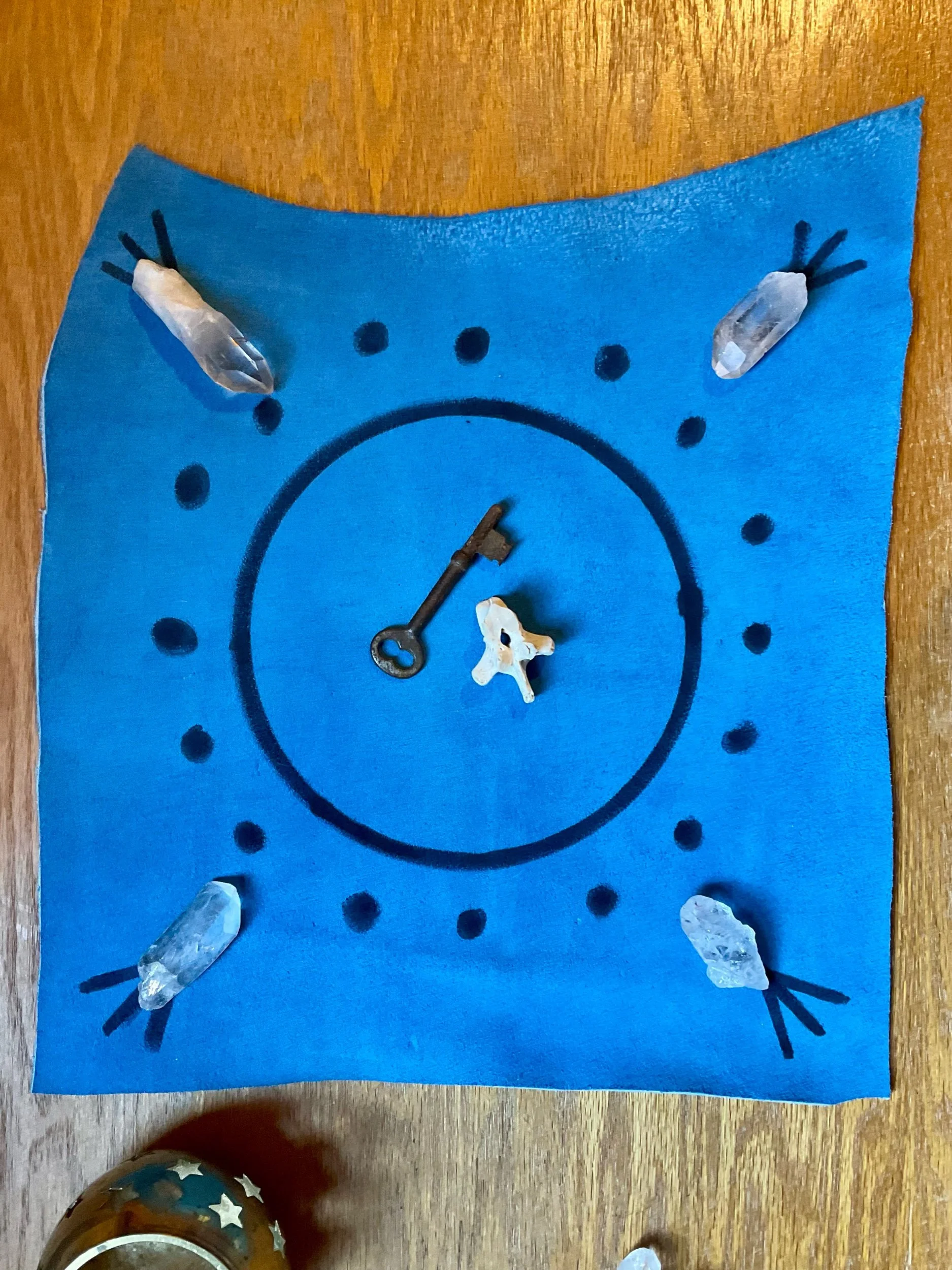 Open Wheel with Algiz, suede