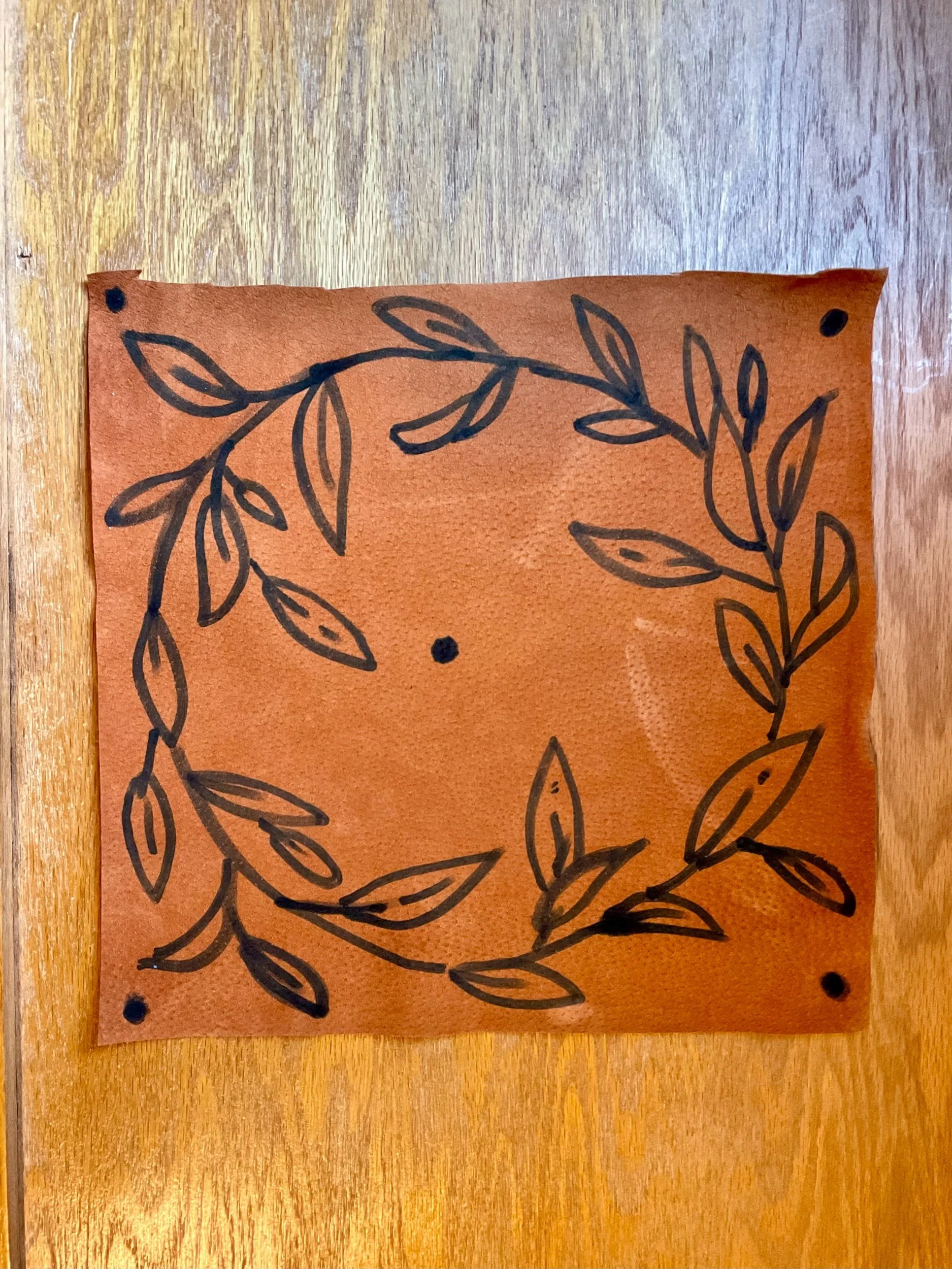 Wreath of Sprigs, split suede