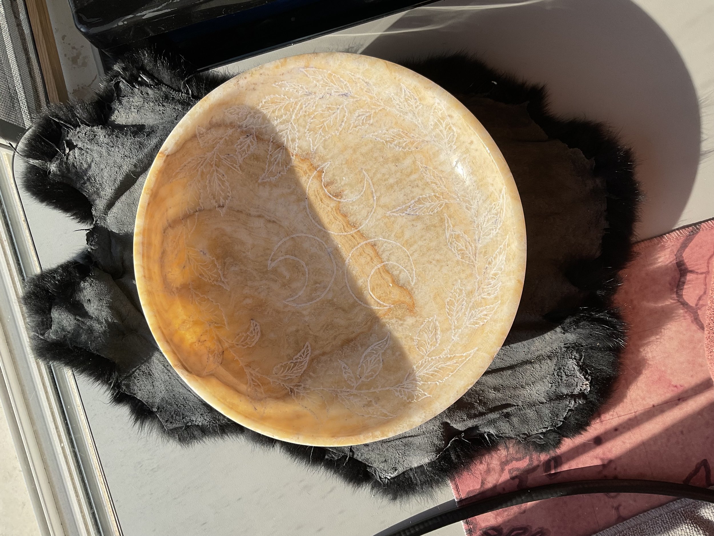 Moon w/ Nettle on Calcite