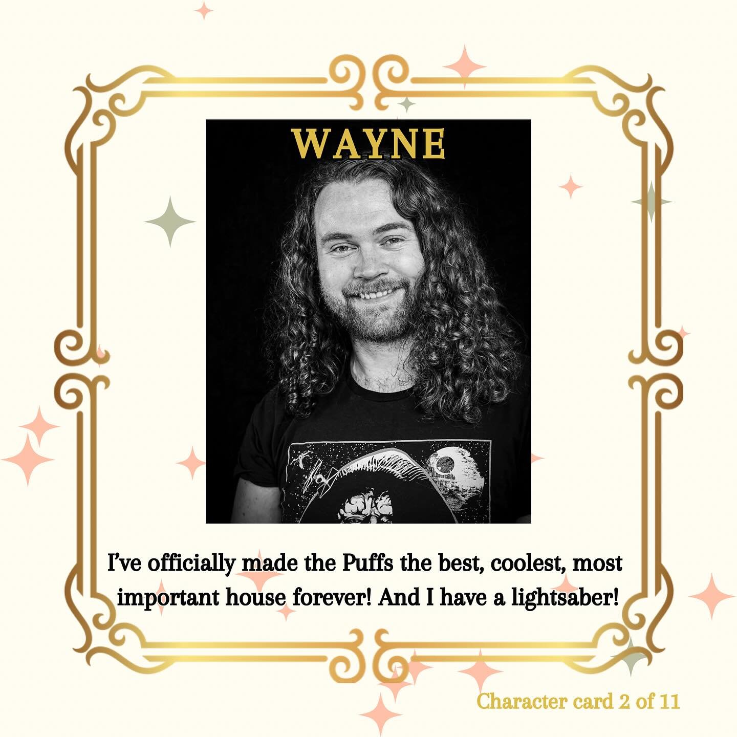 Puffs introductions! Rounding out our Puffs trio is Wayne played by @cagordon412 Caleb! Wayne comes into school ready to be the hero, the chosen one. But what happens when you find out that role is already taken? This is a story for the side characte