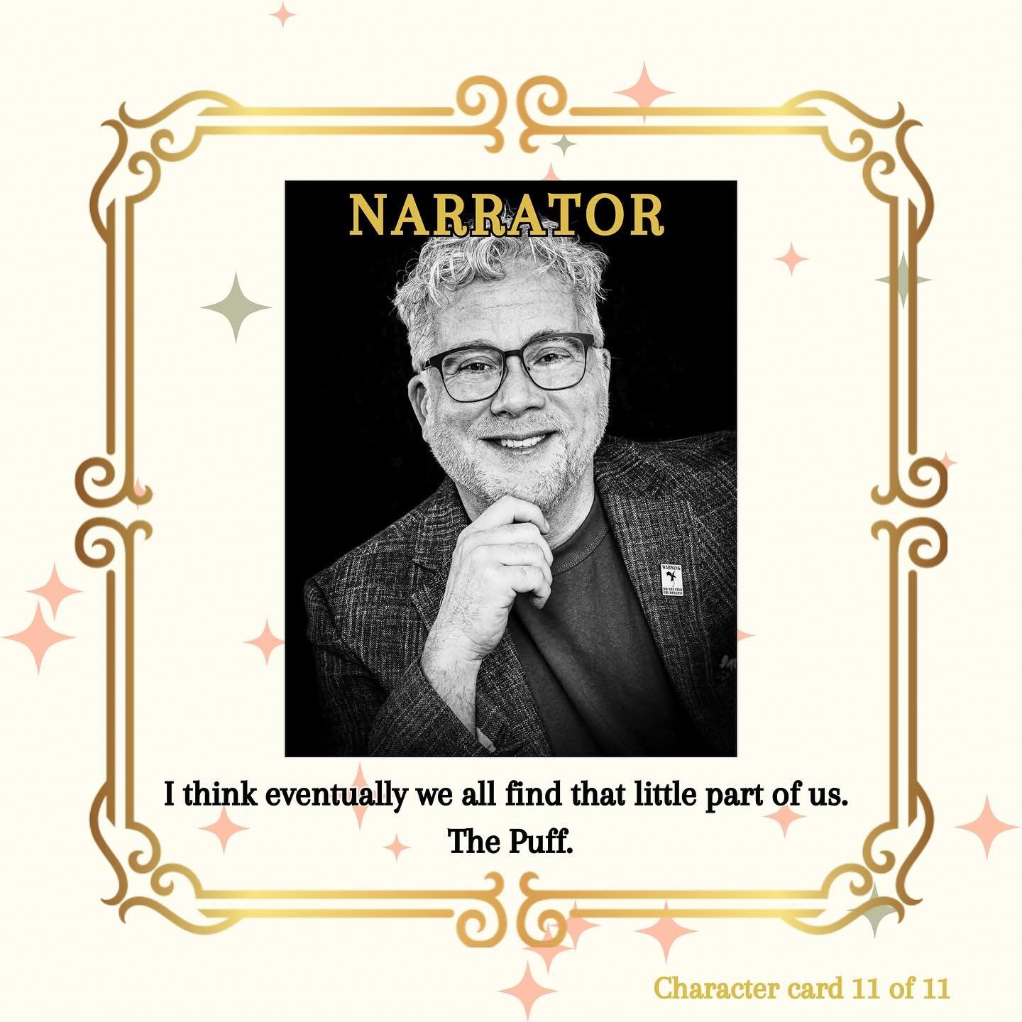 Final roll call! Two very important characters round out our cast of PUFFS! The first is our Narrator, @dane_a_h . He is our storyteller, the one who ties it all together and will guide you through our 7 years at Magic and Magic, but where does he fi
