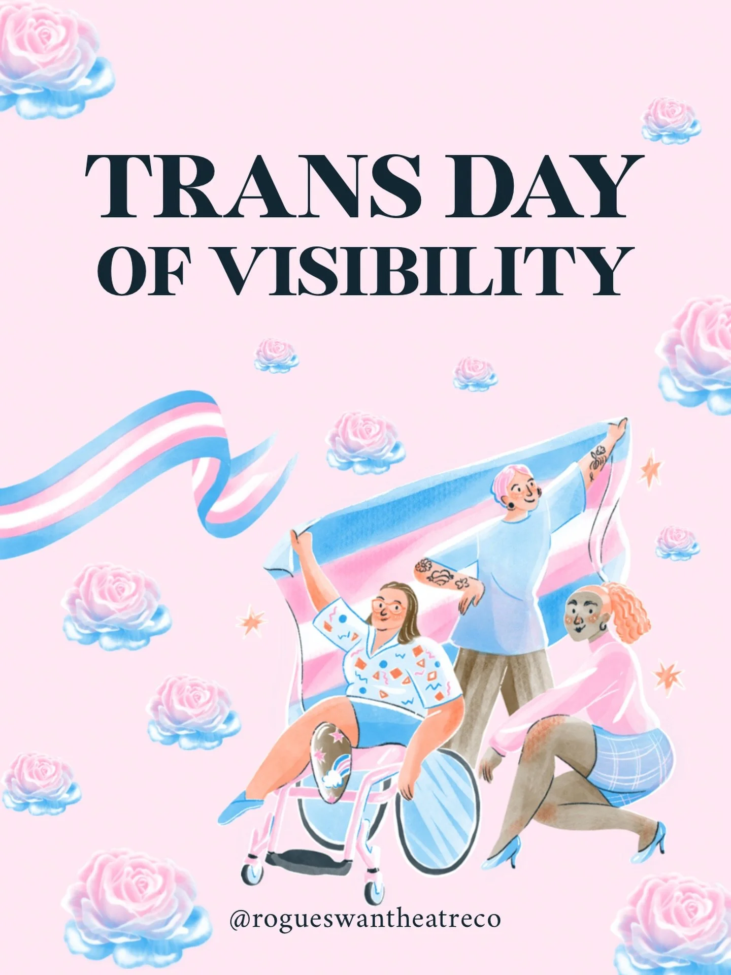 Happy Trans day of Visibility!! 
To the crew and cast members we love and the audience members who have supported us for years, we see you and we are so glad you&rsquo;re here with us. 
May you find just as much love and support and happiness as you&