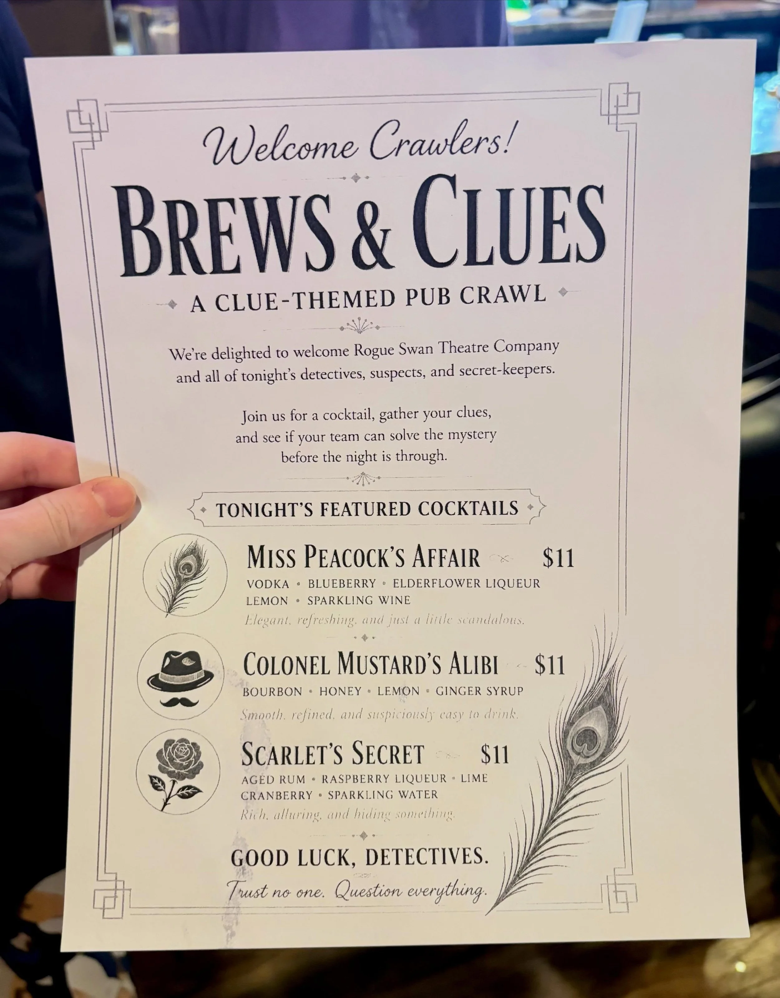 Just a few pics from our AMAZING Fundraiser last night. We had such a blast playing Brews and Clues with you all! A huge thank you to everyone who joined us. Thanks to you we not only met our fundraising goal for the evening but we EXCEEDED it. You s