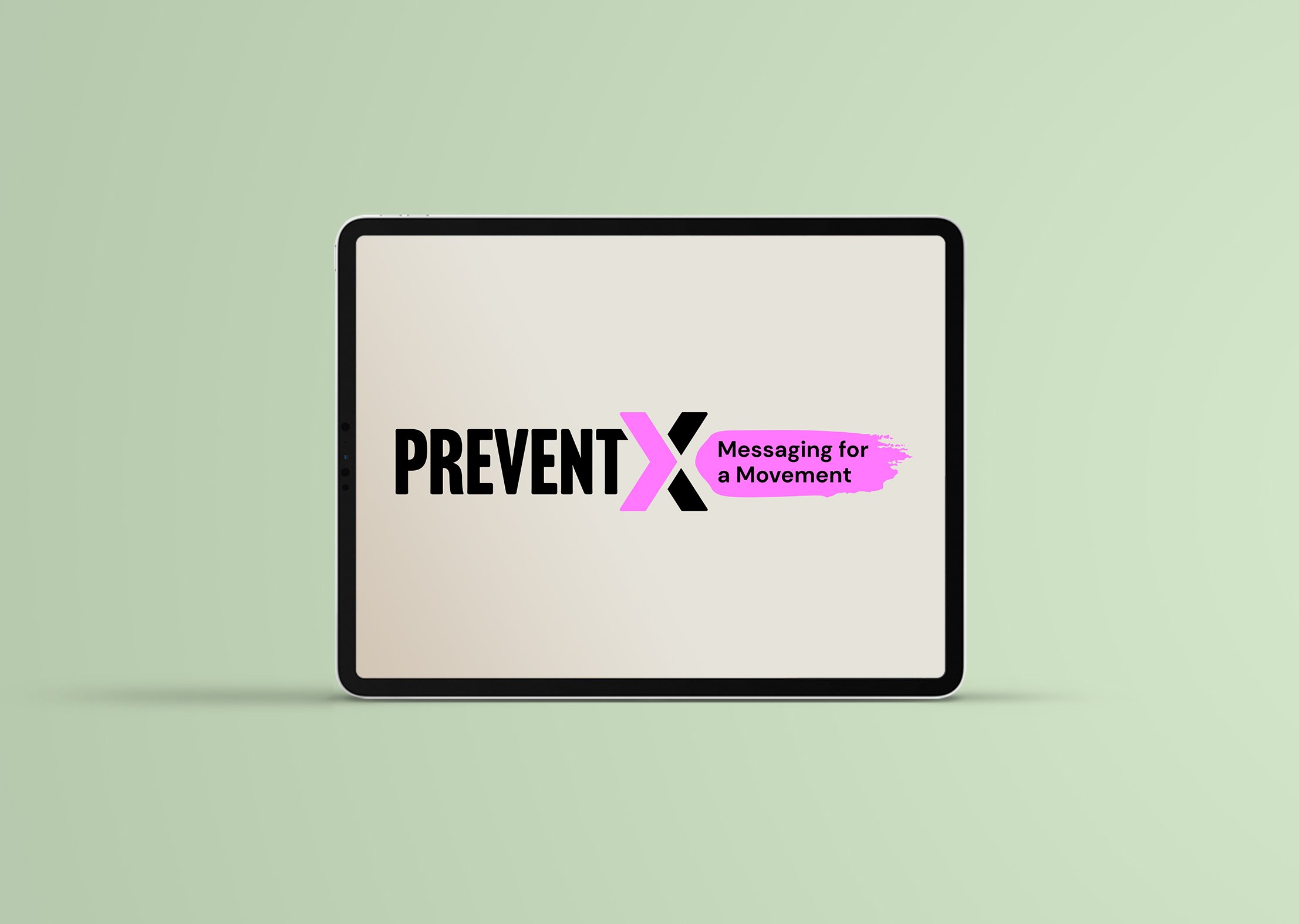 PreventX logo on ipad screen