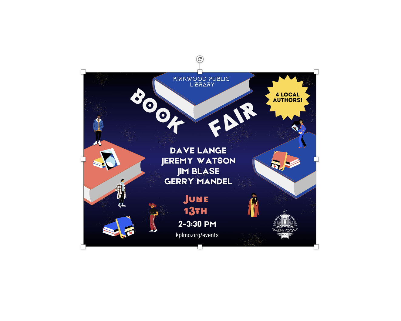 Presentation, book-sales and book-signing at the Kirkwood Public Library