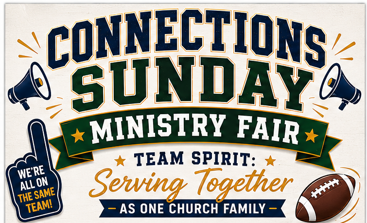 Sunday, August 30.  9am - Christian Education.  10am - Blended Worship Service, 11am - Ministry Fair and Lunch
