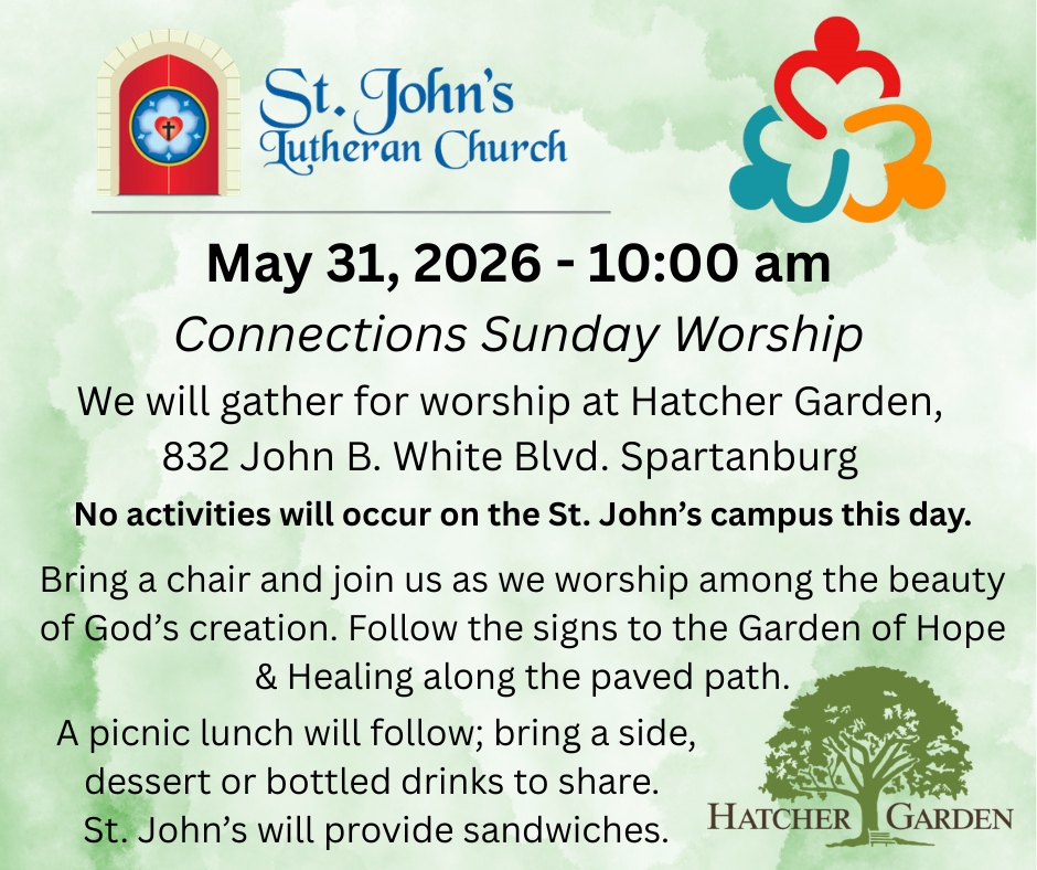 Connections Worship is on Sunday, May 31