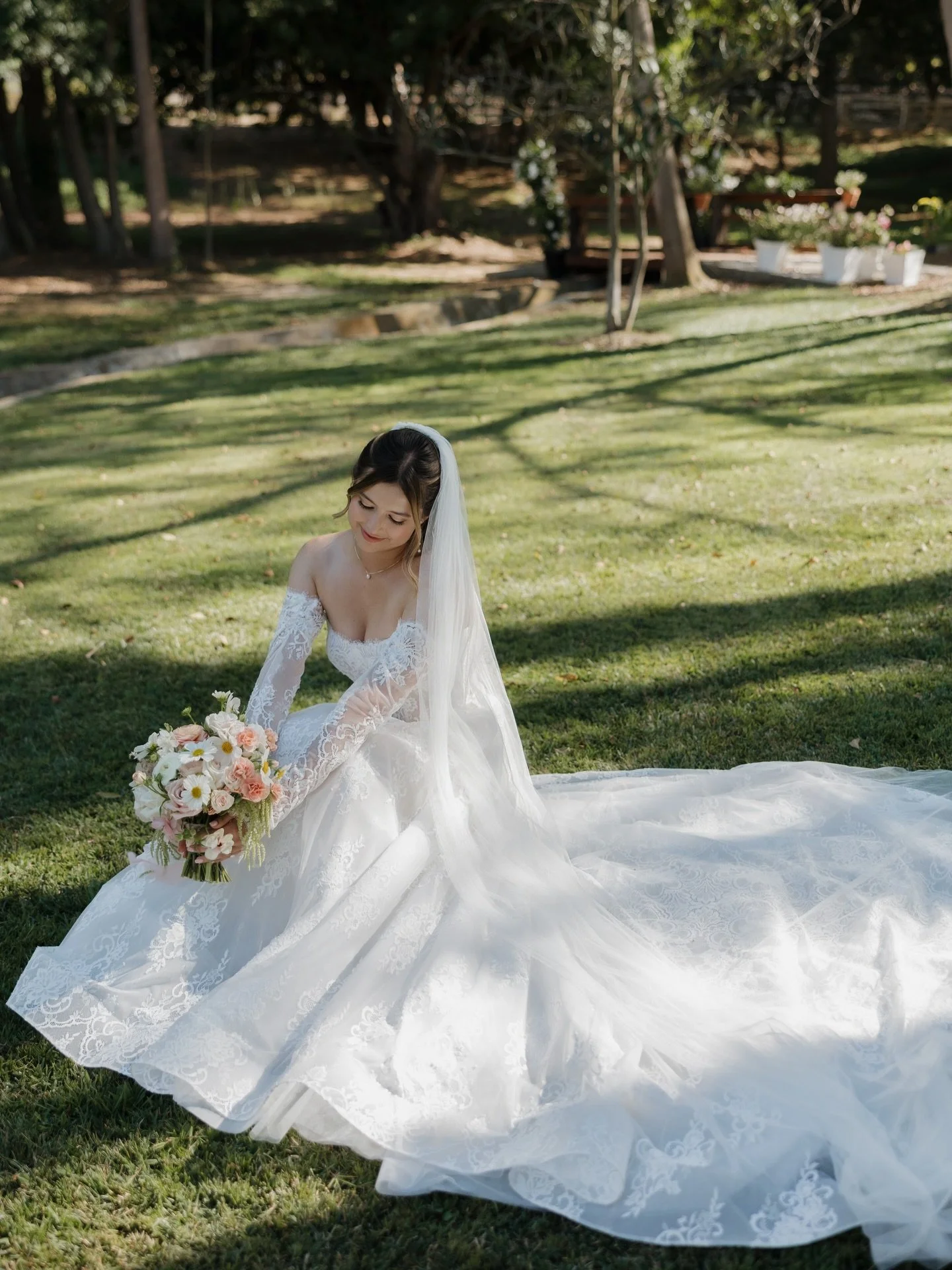 a vision in lace 🤍
it doesn&rsquo;t get more romantic than this 
congratulations Sophia &amp; Patrick

&bull;
&bull;
&bull;

bridal inspo, wedding day, wedding, newly engaged, bride to be, blushing bride, bridal boutique, san diego, carlsbad, bridal