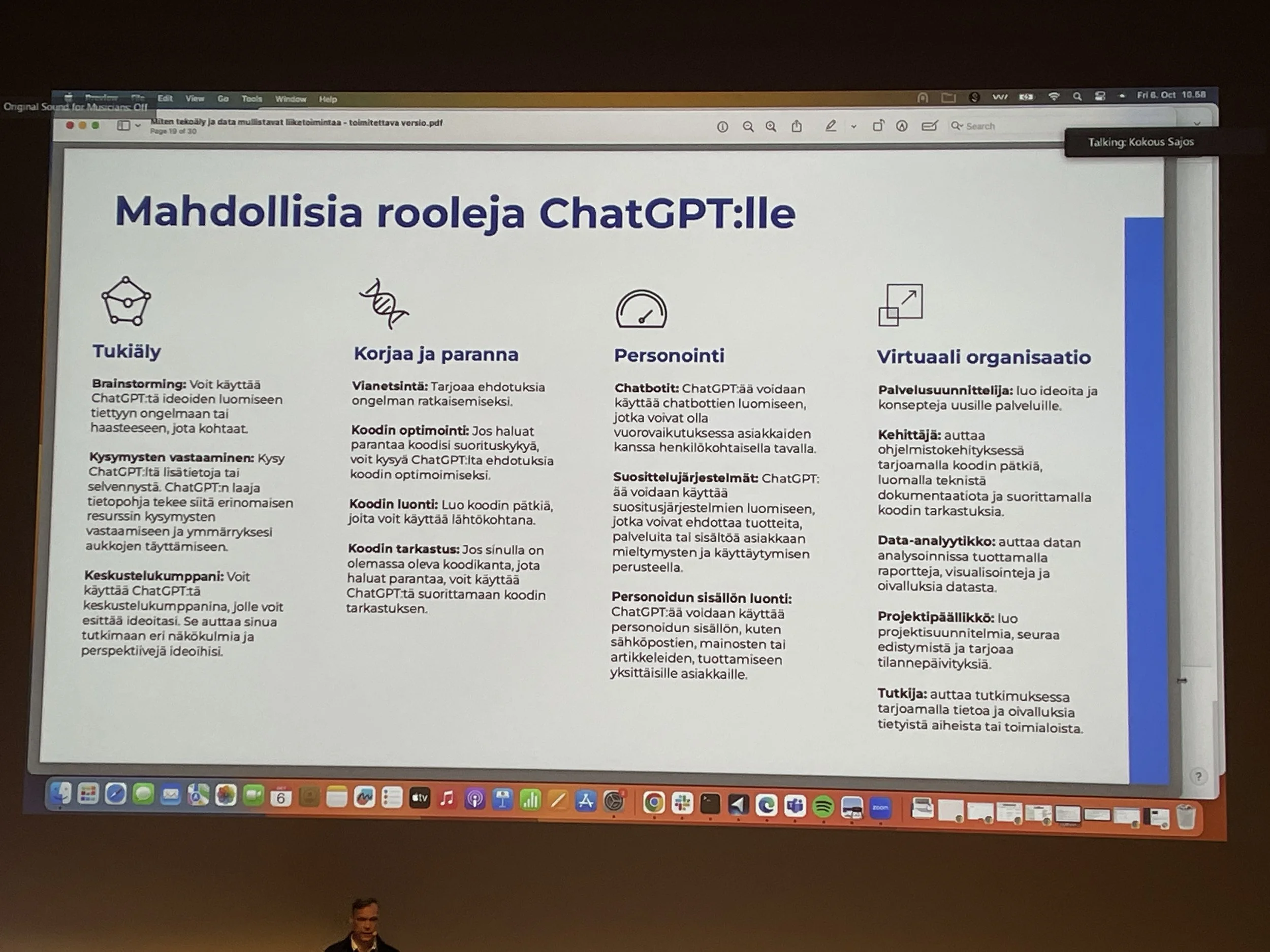 Mahdollisia rooleja ChatGPT:lle