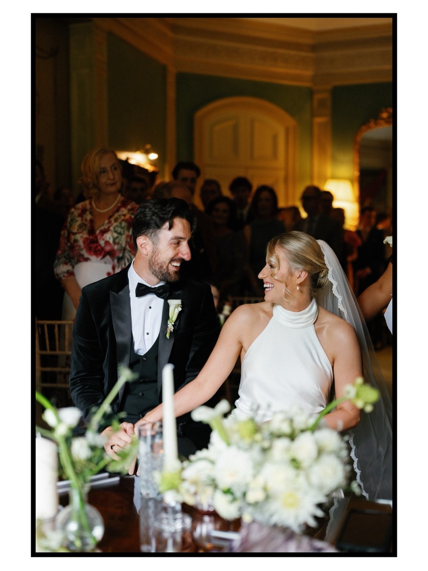 This is Jane &amp; Conor as they sat down just after Jane walked up the aisle. There always a rush of emotions right before walking up the aisle, but  when a couple reunites for the first time there&rsquo;s also a magical feeling of overwhelming joy 