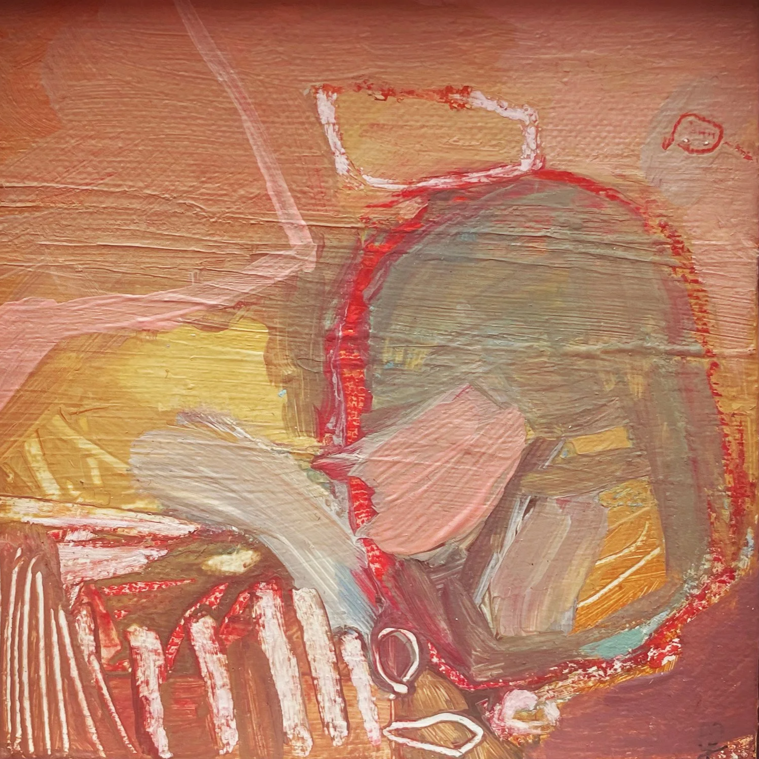 Sniffing the white stuff. 
10cm x 10cm. 
Original acrylic on canvas. 
Contact me by email. 
Price 25 euro