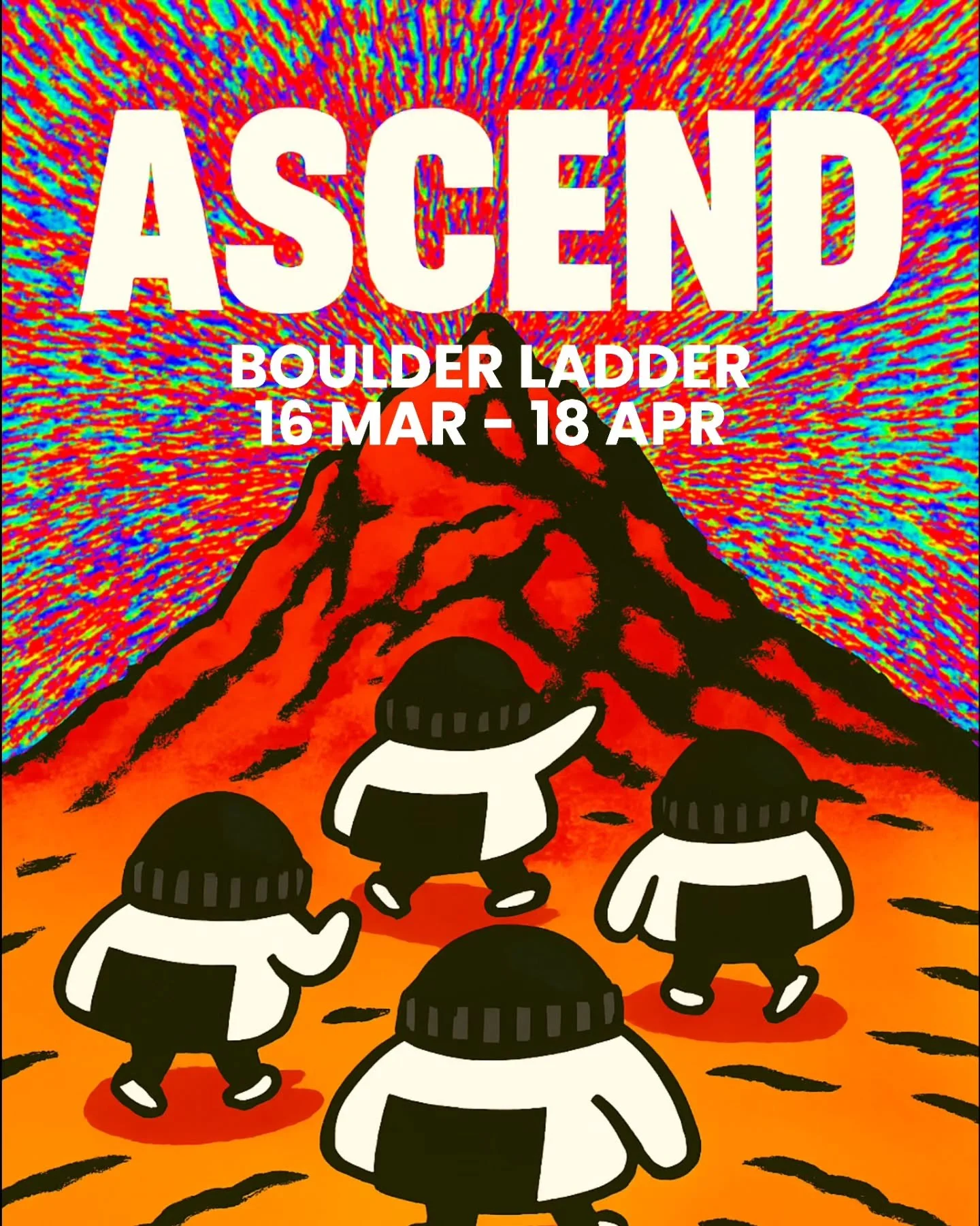 ASCEND: Boulder Ladder '26 has come! This 5-week boulder ladder follows our setting team across the gym to see who / which team comes out on top! ASCEND as a lone wolf or TOGETHER ❤️ 

On April 18th, we not only give out prizes but we also have a sec