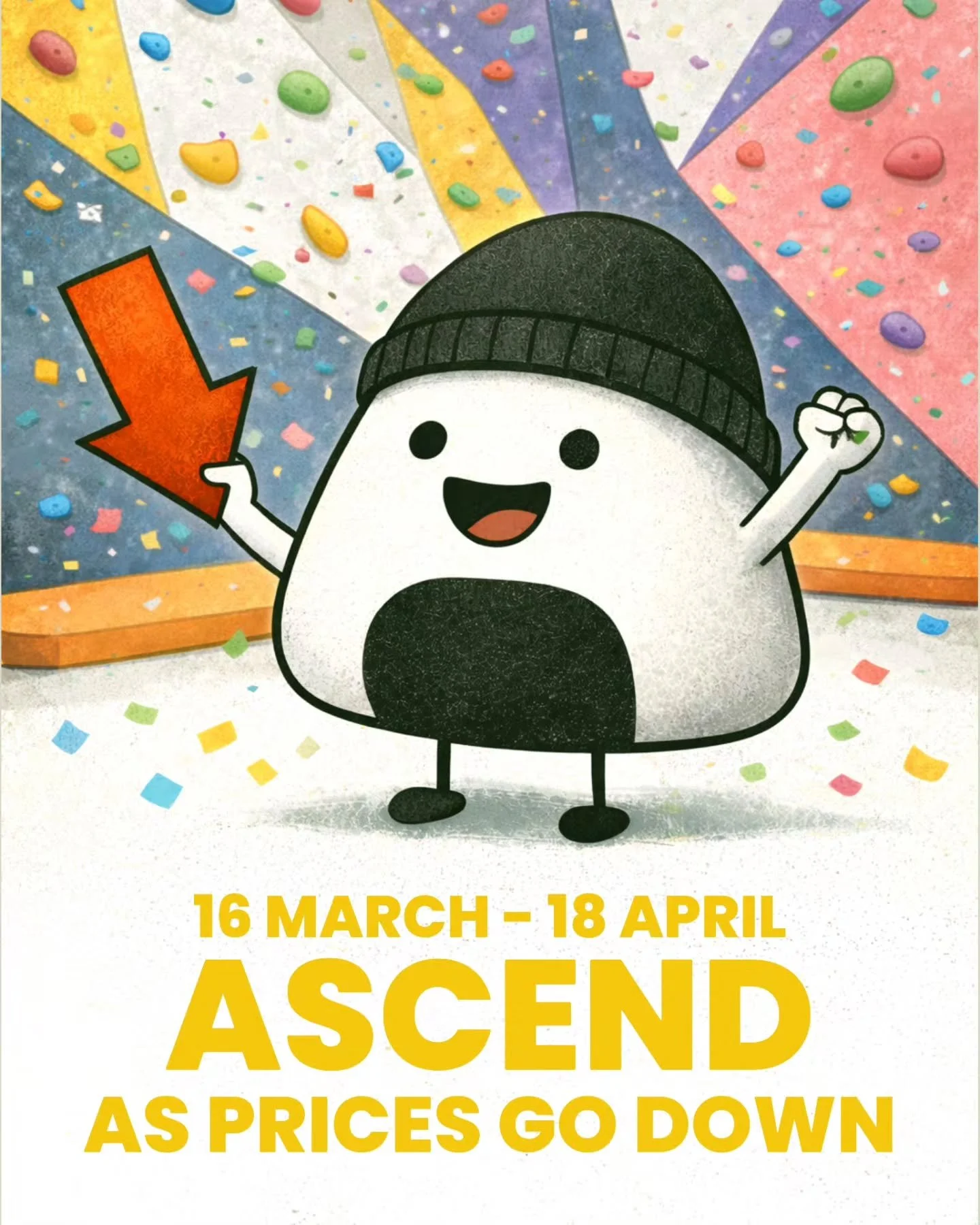 DAY PASS VALUE!

It doesn't matter if you're registered for ASCEND or not - EVERYONE GETS TO ENJOY THE VALUE!

That's right! For the whole of boulder ladder we're making day passes MORE VALUABLE!

All other products (10 pass and memberships) stay the