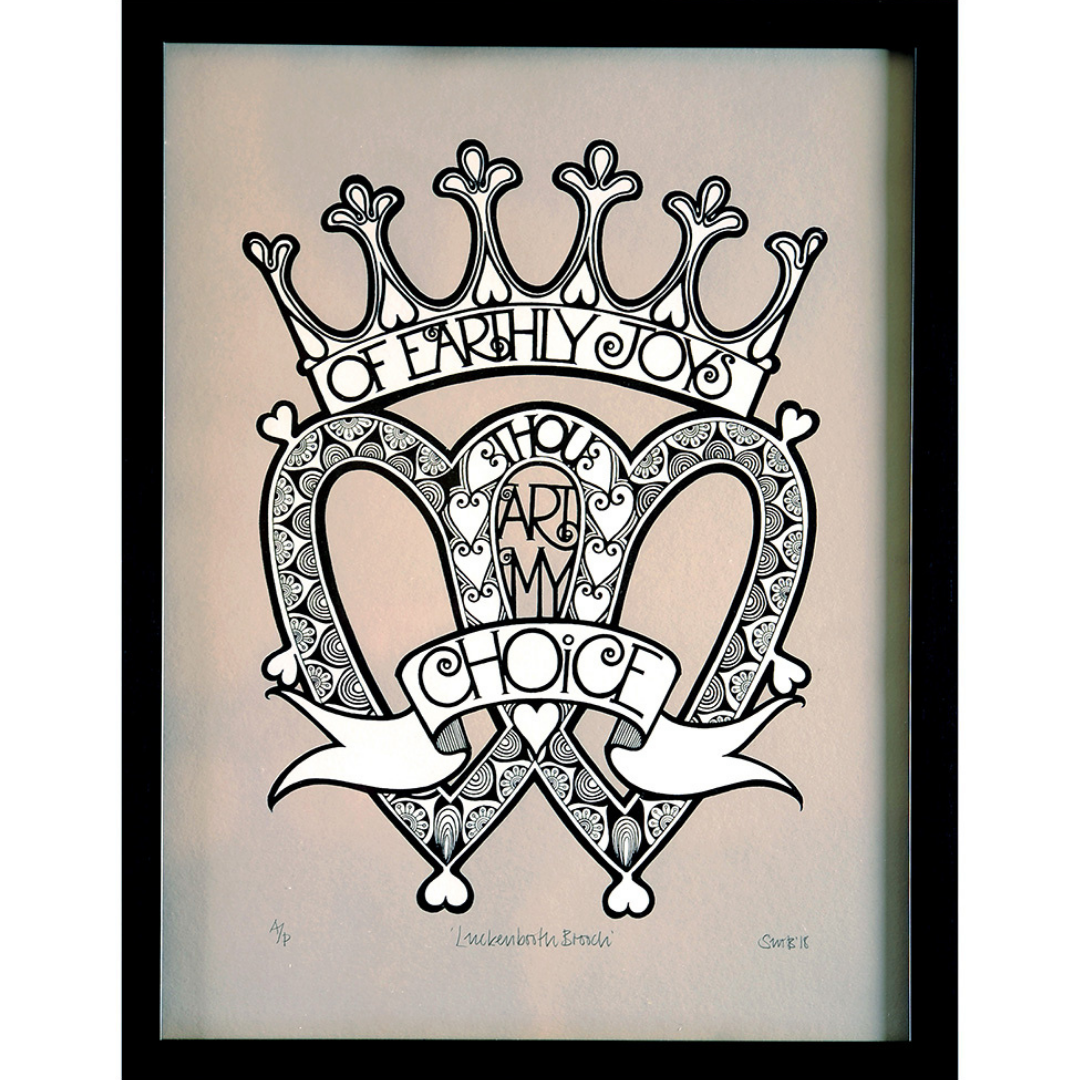 SELKIRK GRACE PRINT WHITE ON BLACK Susan McGill Designs selkirk-grace-print-white-on-black-susan-mcgill-designs