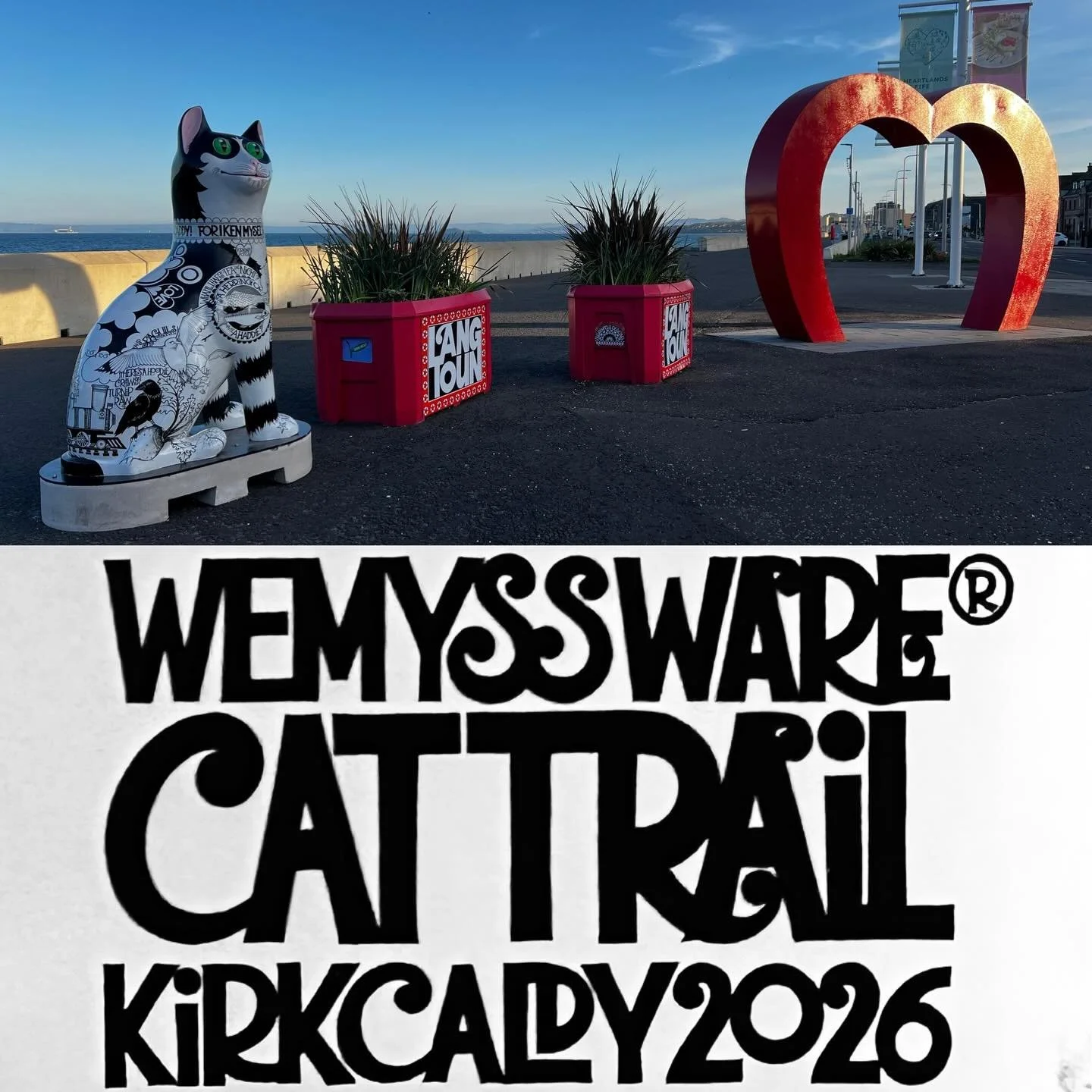 💥Today&rsquo;s the day!
The cats 🐈&zwj;⬛🐈and the sun☀️have arrived in Kirkcaldy. So excited for this launch🚀 ✨
 16 cats to find (plus a mystery 🐈&zwj;⬛)all around Kirkcaldy and popping up in Kinghorn Burntisland and Auchtertool. 🎈Pick up a trai