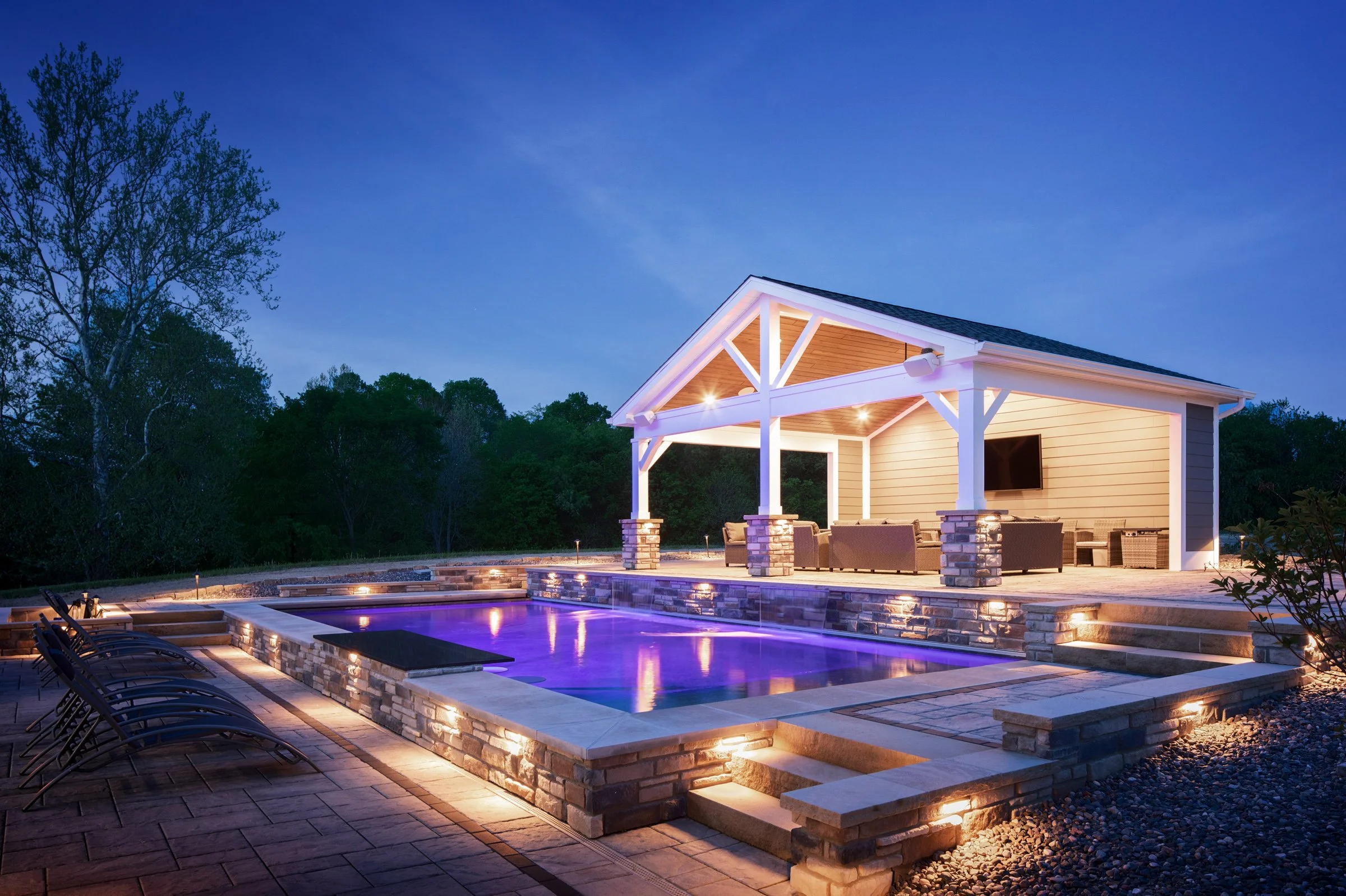 Patio Roof and Custom Shotcrete Pool