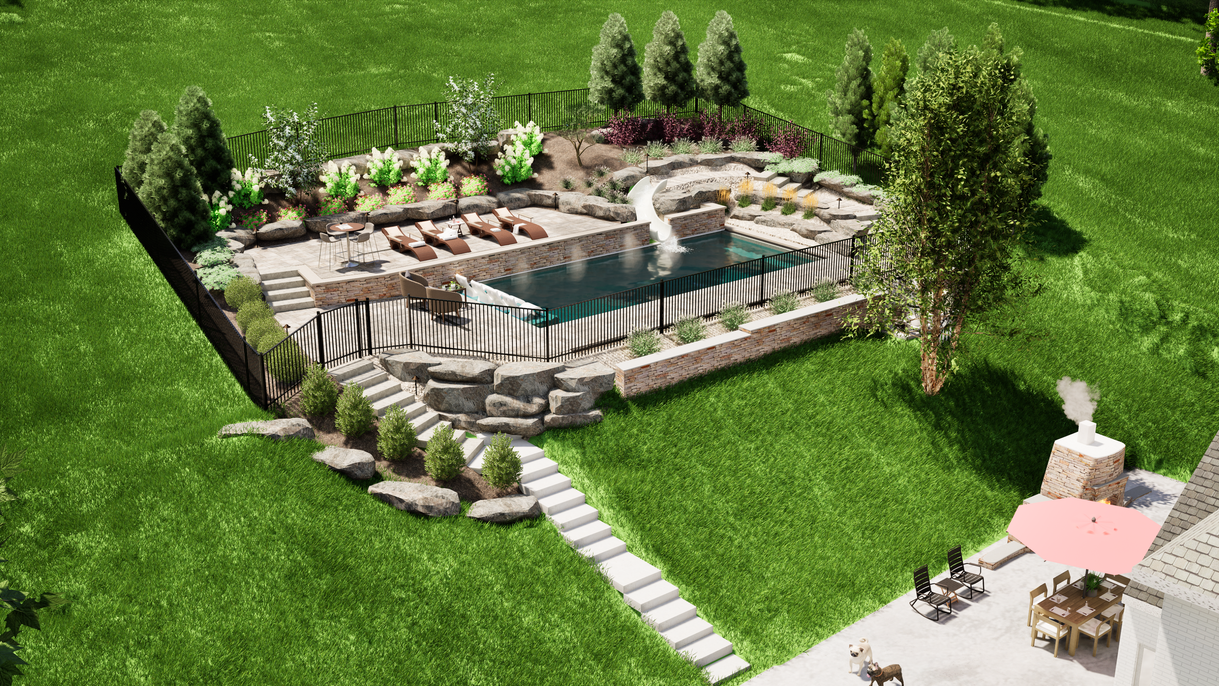 Render of proposed Luxury Outdoor Living Space