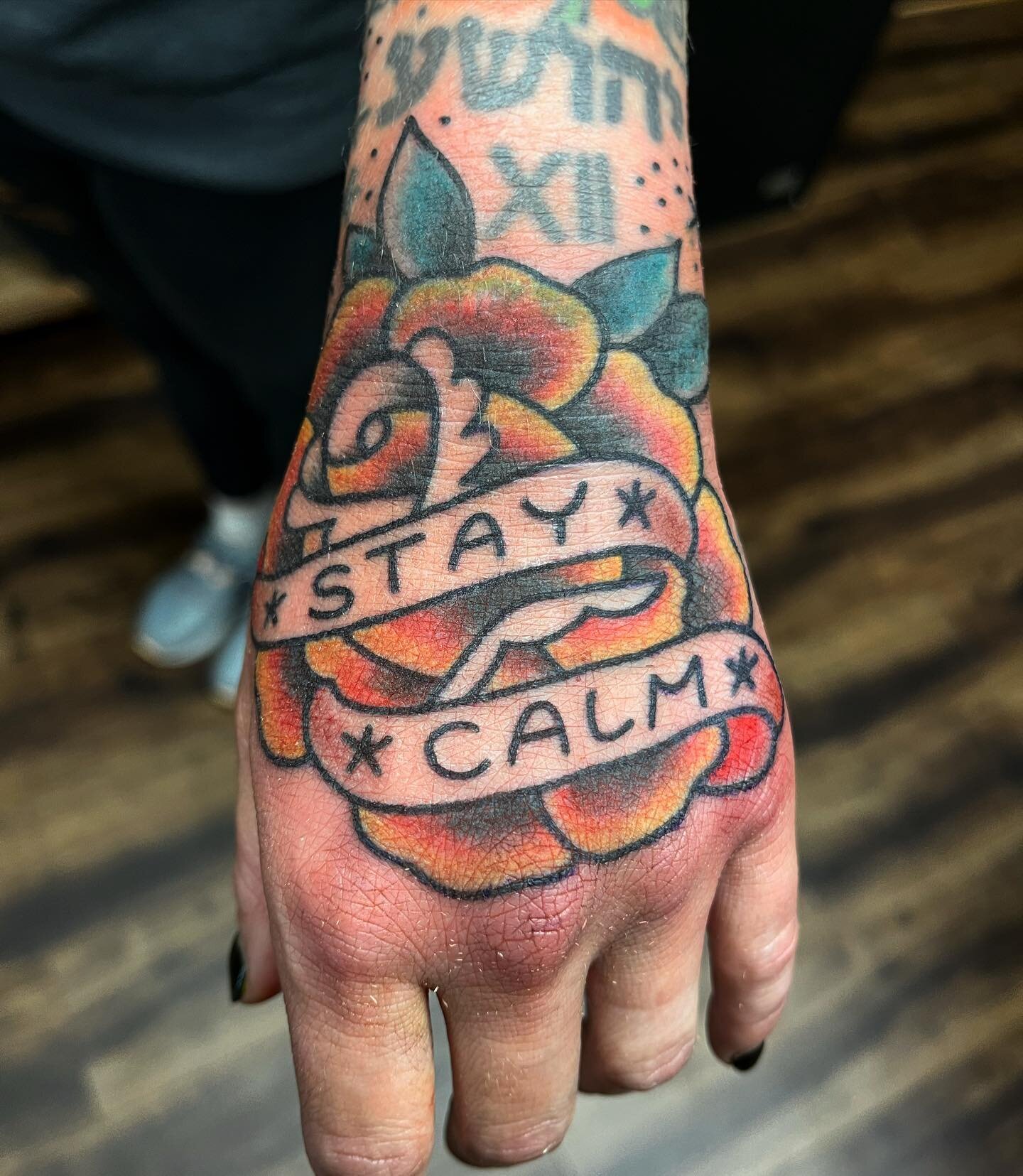 Helping friends get through some tough spots in life. That&rsquo;s what we do. 🤙🏻🙌🏻 #staycalm @bphtattoos #bphtattoos #harvestmoontattooco #plainfieldillinois