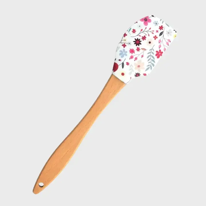 Floral Silicone Spatula by Green Bee Tea Towels