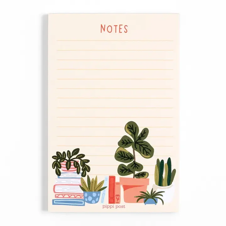 Plants & Books 4x6 Notepad by Pippi Post