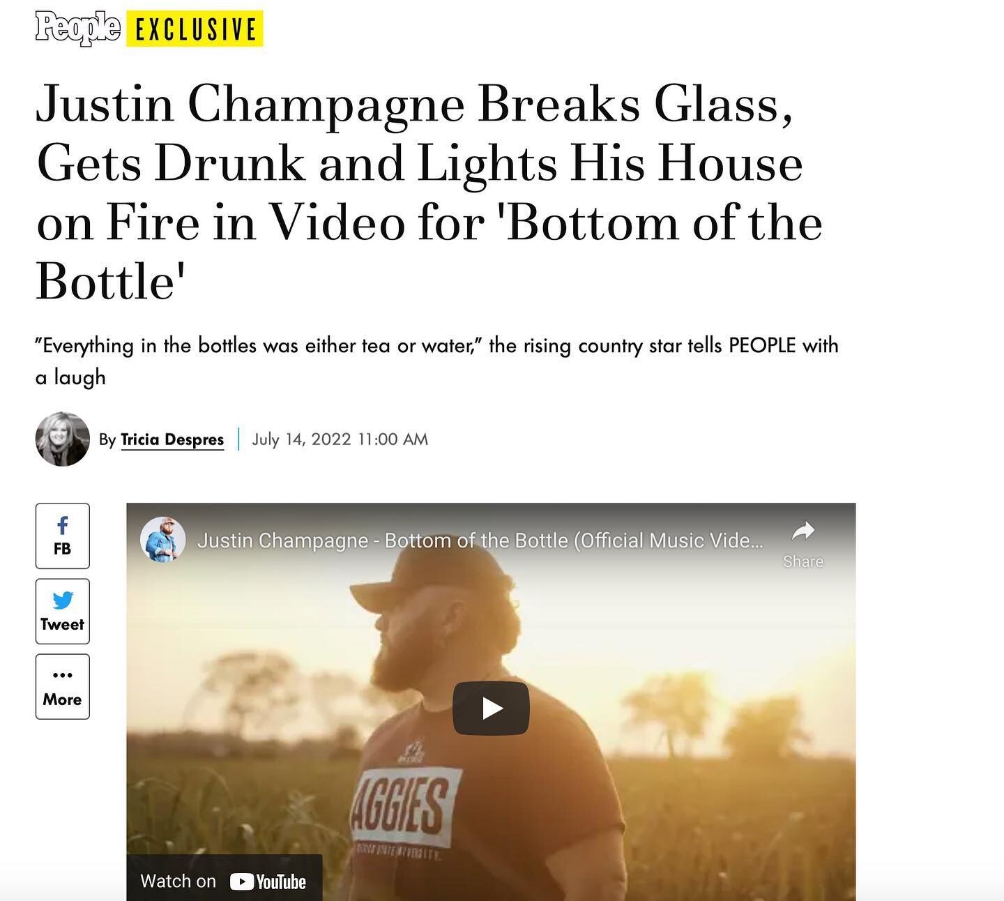 Thanks @triciadespres and @people for the @iamjustinchampagne love