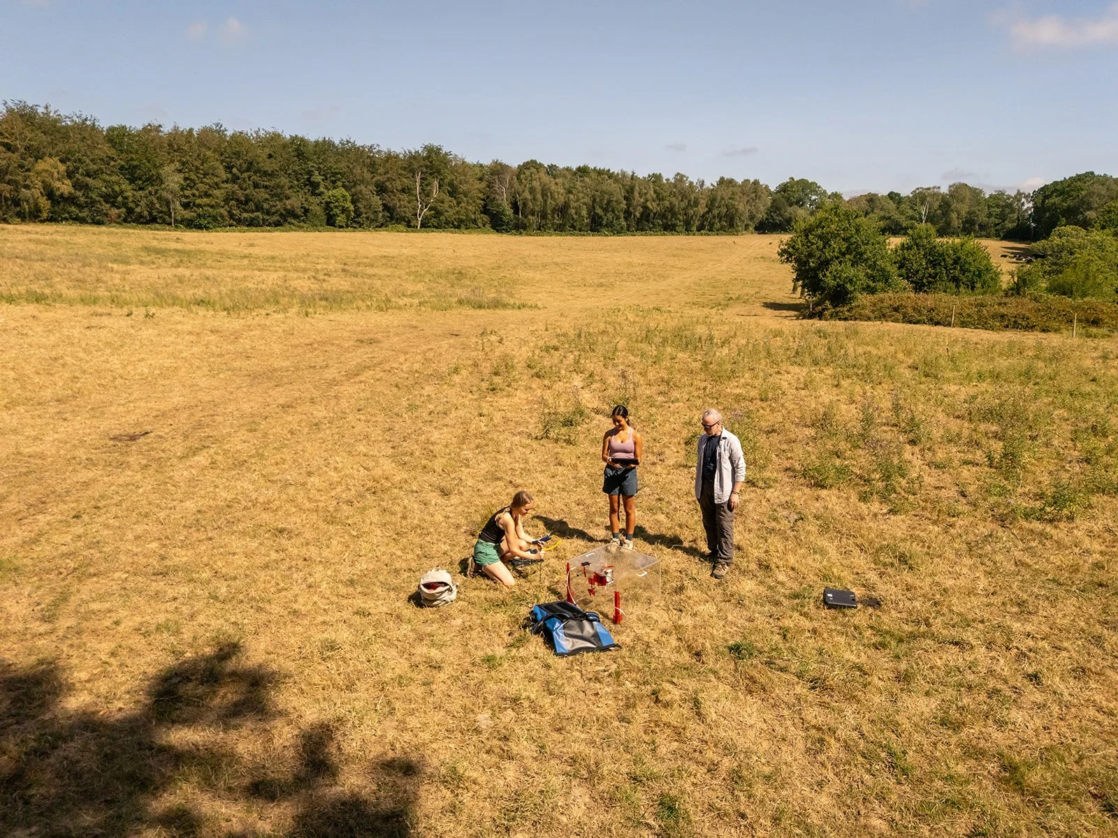 Students and professor at Herstmonceux Estate