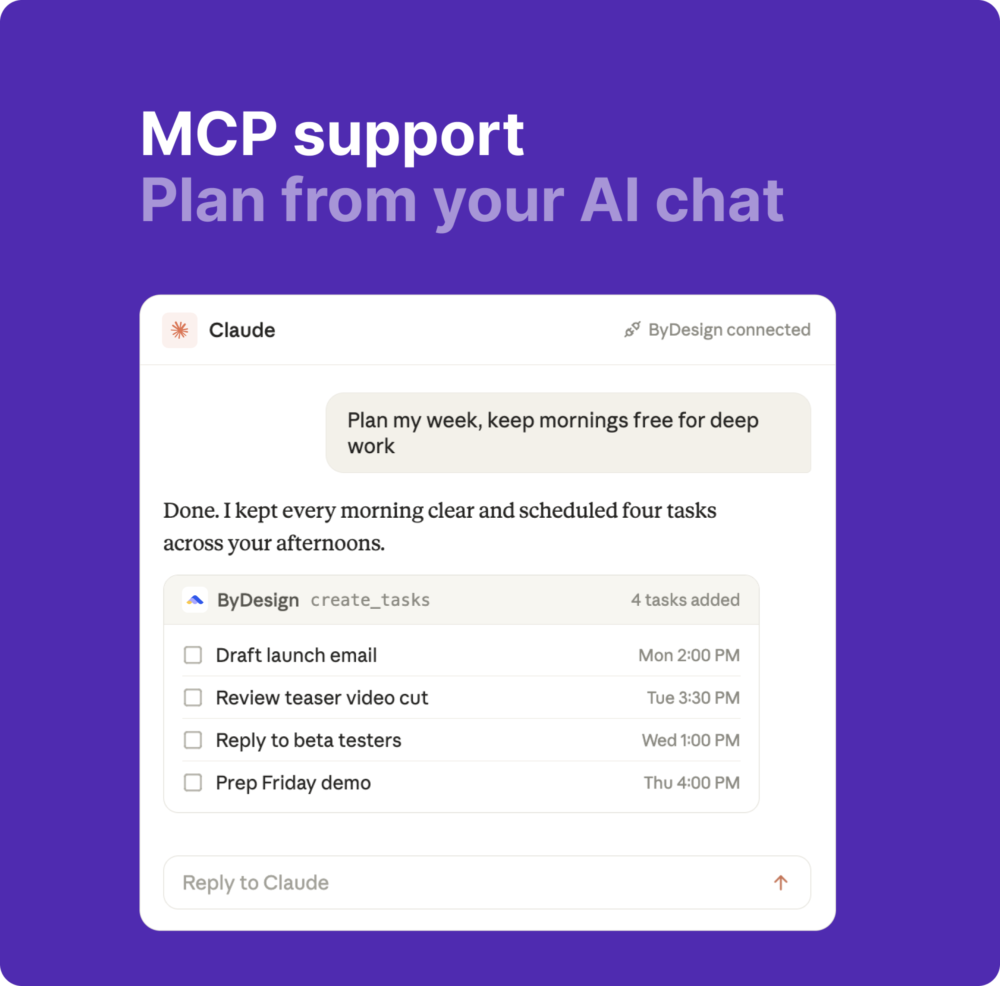 MCP support ByDesign AI