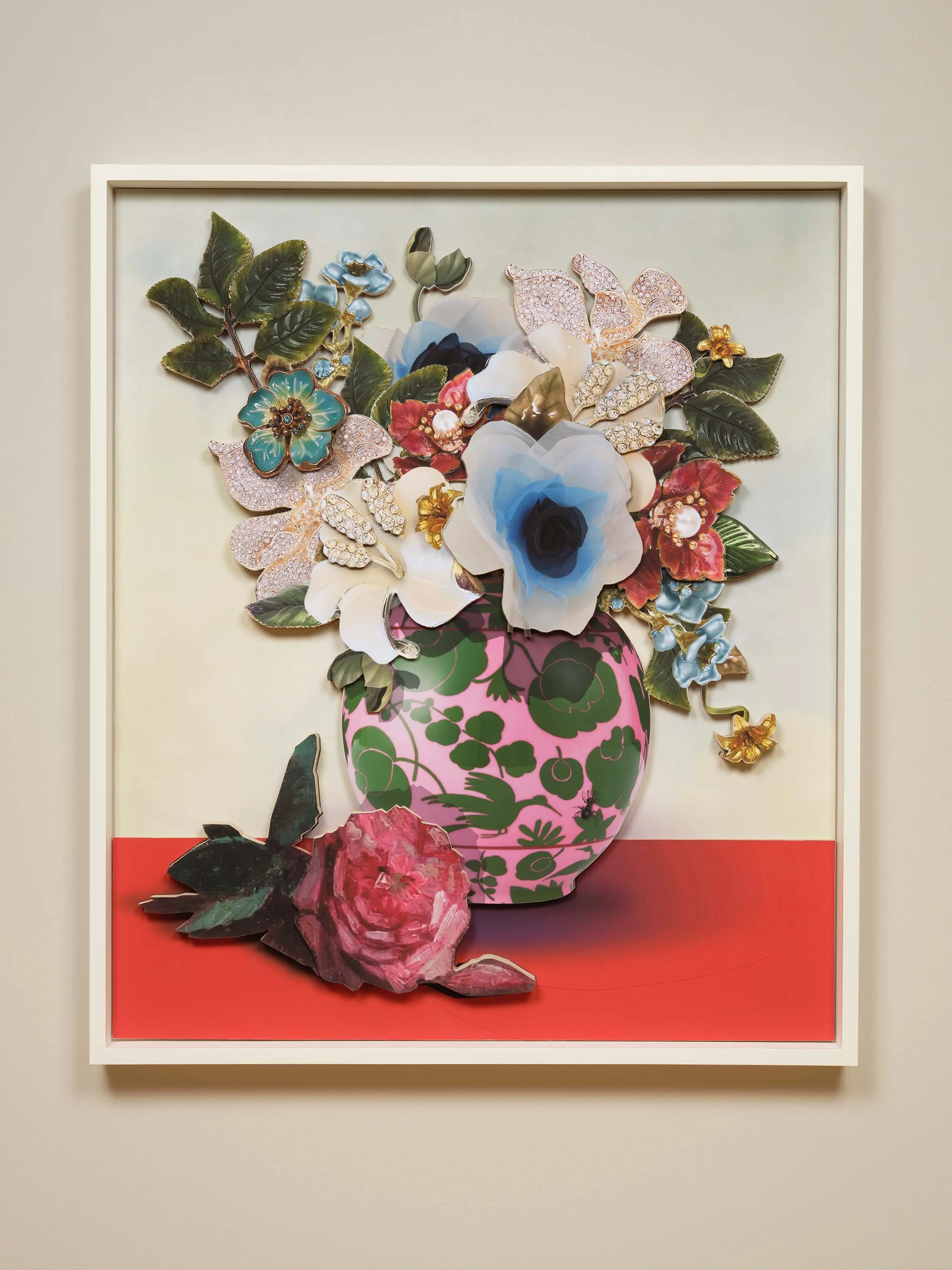 VANITAS #1 (GOT TO BE REAL), 2024
Mixed media collage in relief on wood panel,
framed 41 × 37 in | 104.1 × 94 cm