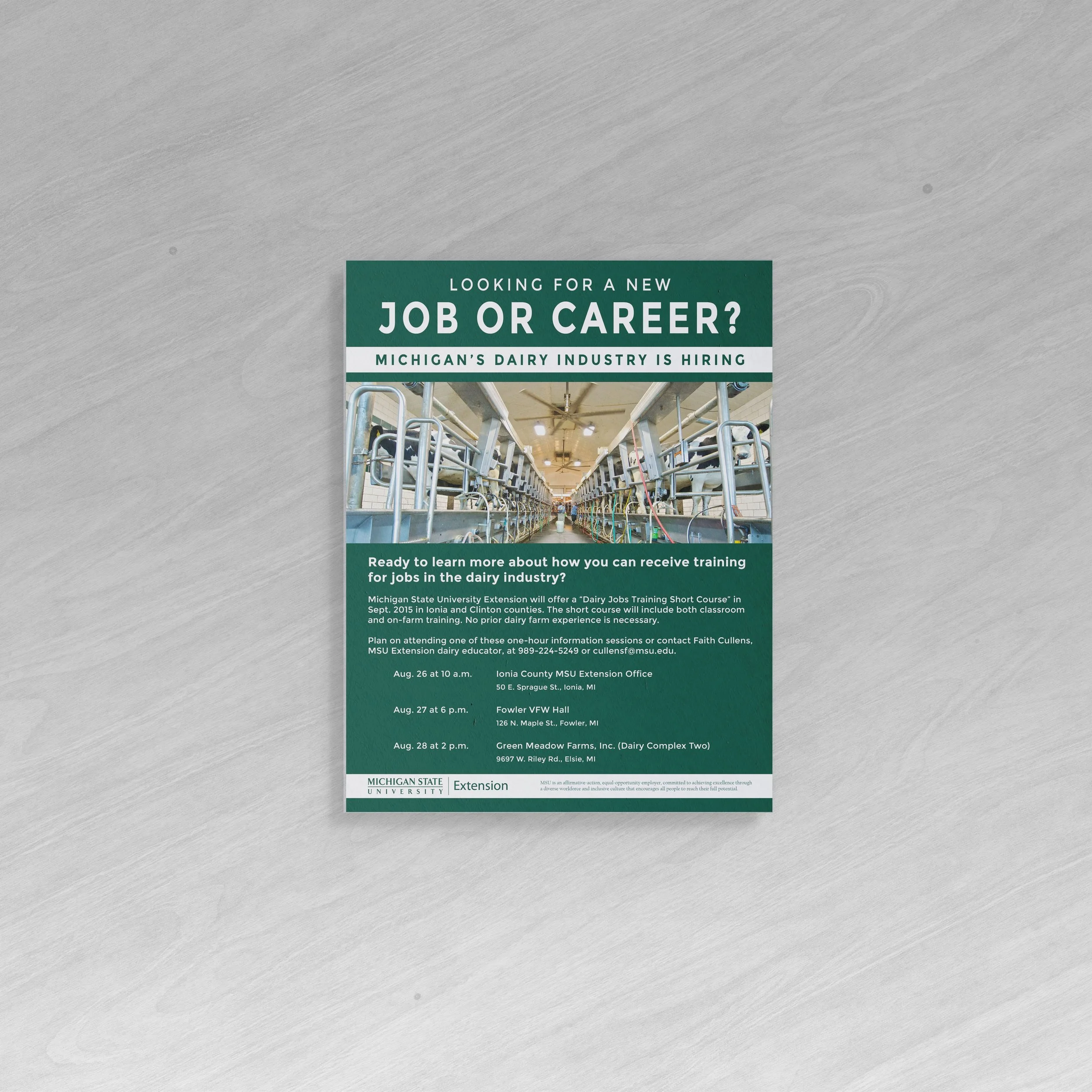 Flyer - Michigan State University Dairy Short Course