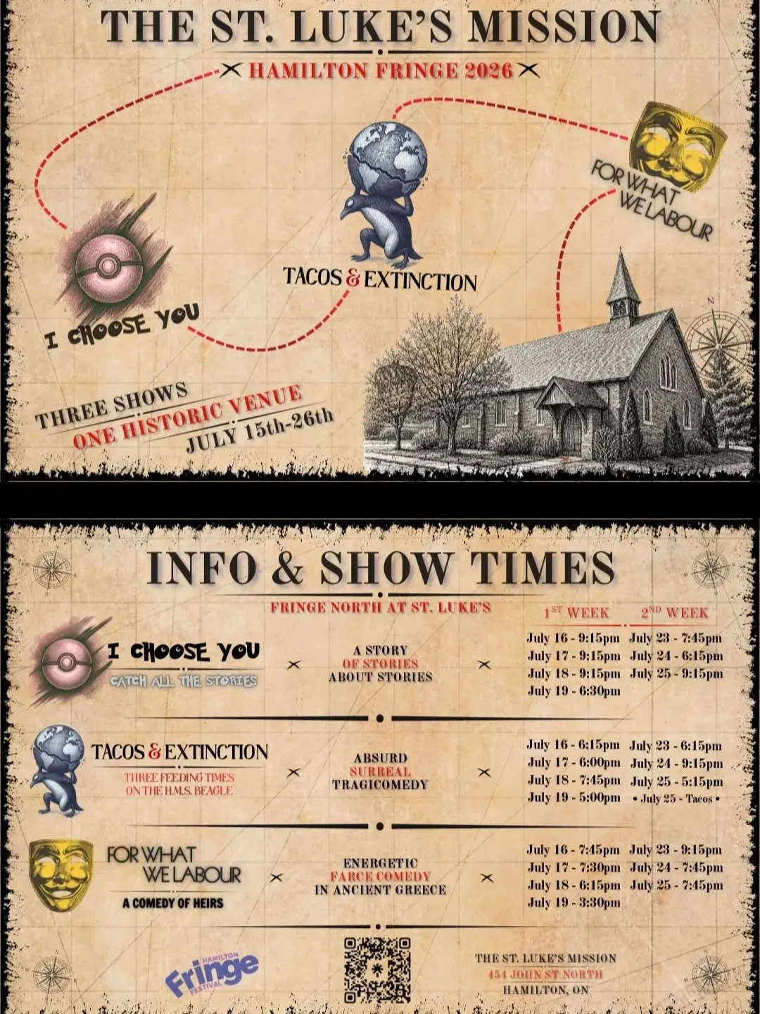 ✨ NEW PREVIEW ✨

Hiccup Productions, Reactor Theatre and Squirrel and Nut Productions are performing at this year&rsquo;s Hamilton Fringe Festival in a historic venue on John Street North: The Saint Luke&rsquo;s Mission church ("Fringe North&quo