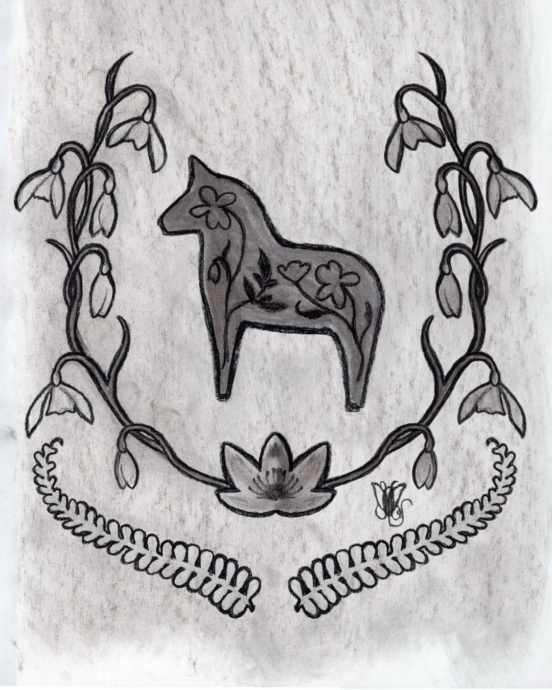 Last week&rsquo;s prompt for the Golden Threads Challenge was Dala Horse, inspired by the iconic Swedish hand-carved Dala horses.

These were often carved from pine trees, so I carried on the woodland theme with beautiful snowdrop flowers. These have