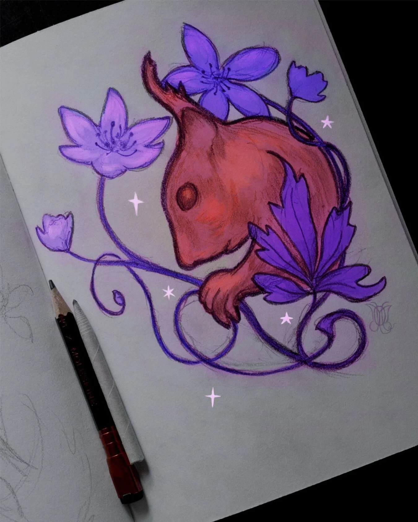 A magical woodland squirrel for this week&rsquo;s Golden Thread challenge by @jehane_ltd 

I&rsquo;ve been in a bit of a creative rut these past few weeks, and I was struggling with adding colour to my traditional drawings, but thank god for @loisvb 