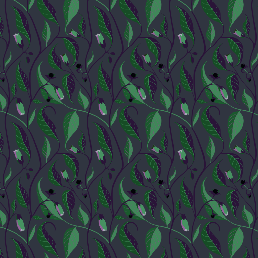 Deadly Nightshade pattern design inspired by poisonous plants.