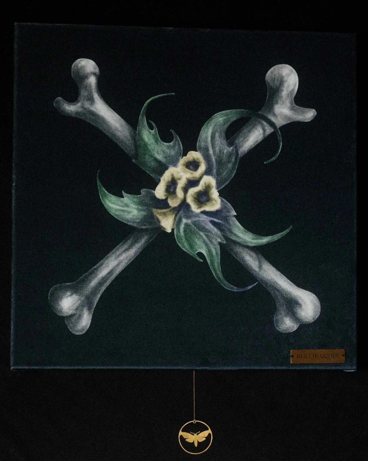 "Crossbones" A Velvet Wallhanging