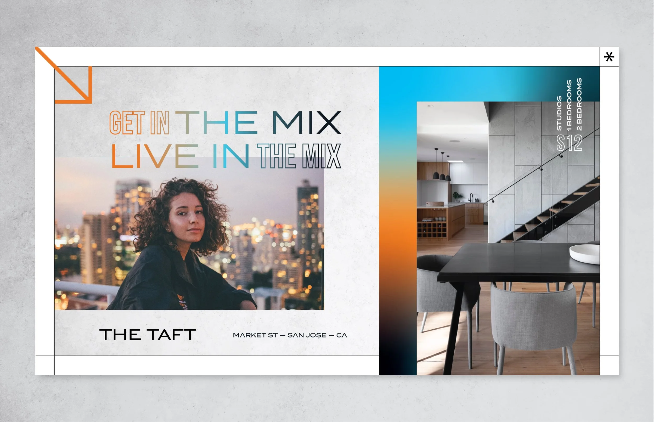 Brand mood board showing interior and lifestyle photography for The Taft brand.