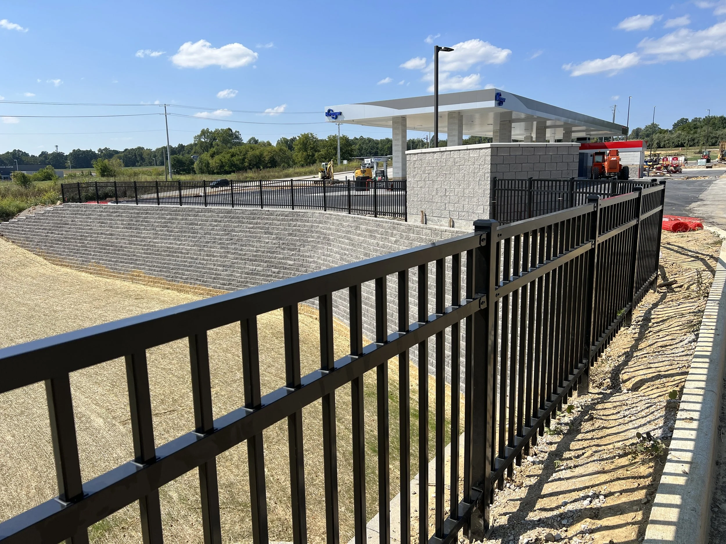 Ornamental Fence at Retaining Wall
